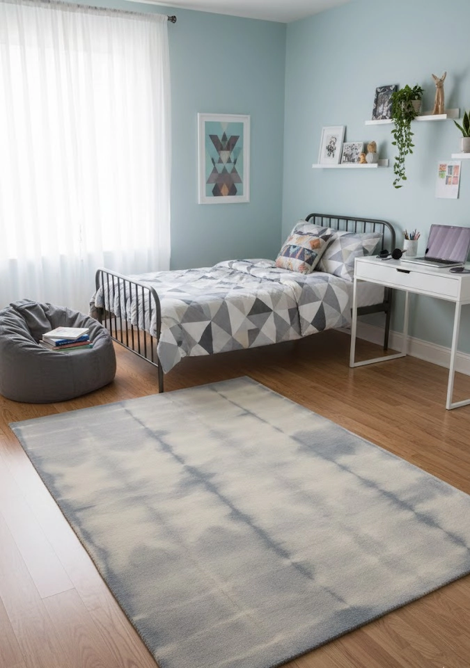 Magic Rugs 5'0 X 8'0 Hand-Tufted Gray Tie-Dye Modern Oriental Wool Rug