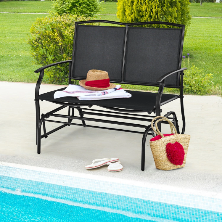 Hivvago Iron Patio Rocking Chair For Outdoor Backyard