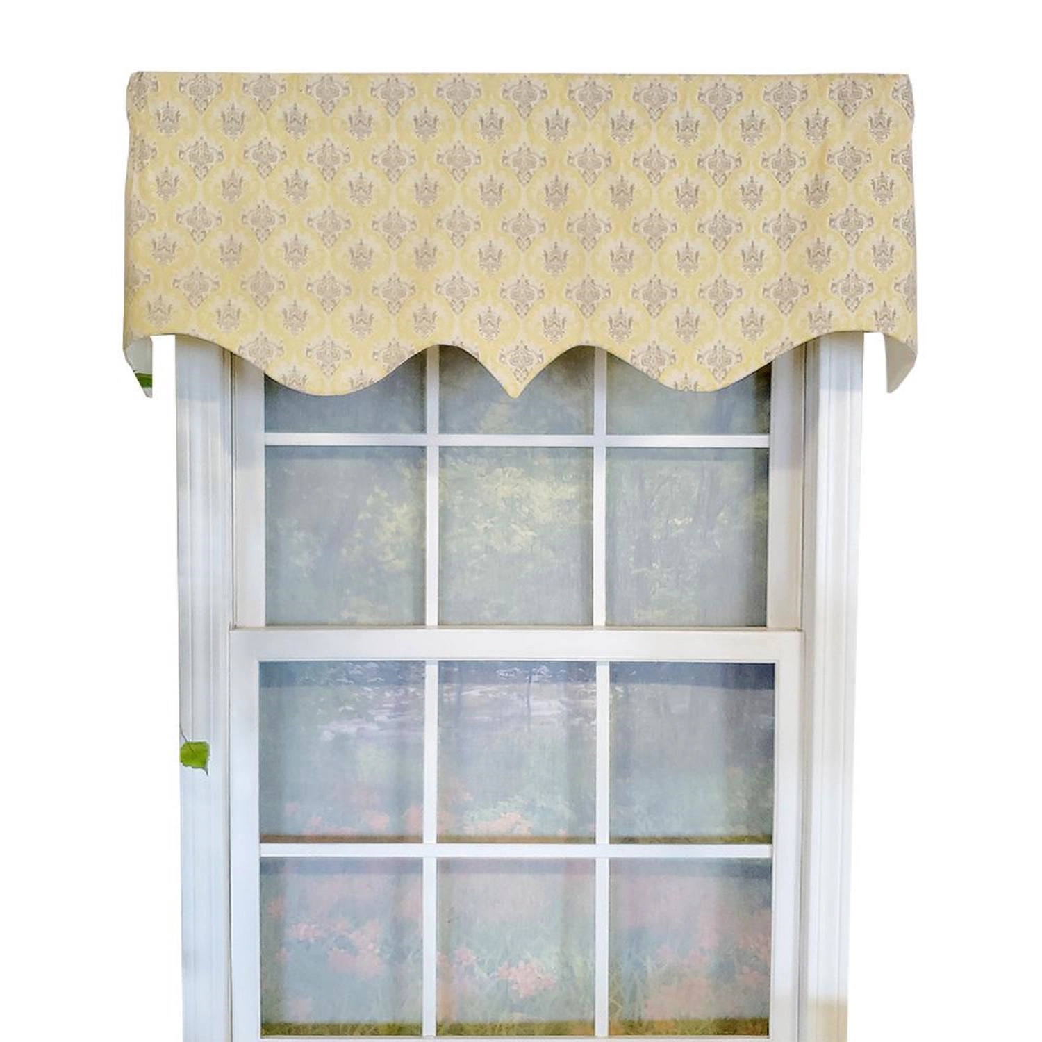RLF Home Aliki Regal 3" Rod Pocket Lining Luxurious and Elegant Window Treatment Valance 50" x 17" Yellow