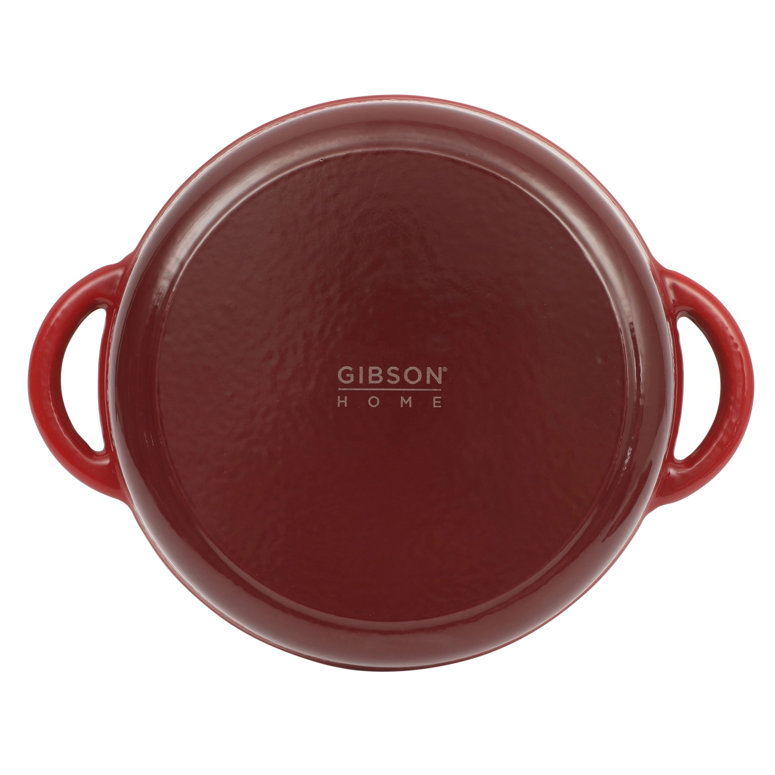 Gibson Home Addlestone Quart Enameled Cast Iron Dutch Oven with Lid in Red