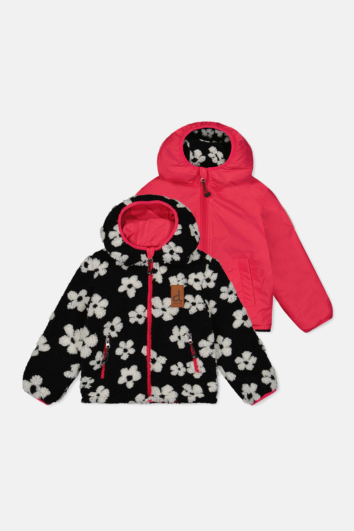 Deux par Girls Floral Print Reversible Mid-Season Jacket