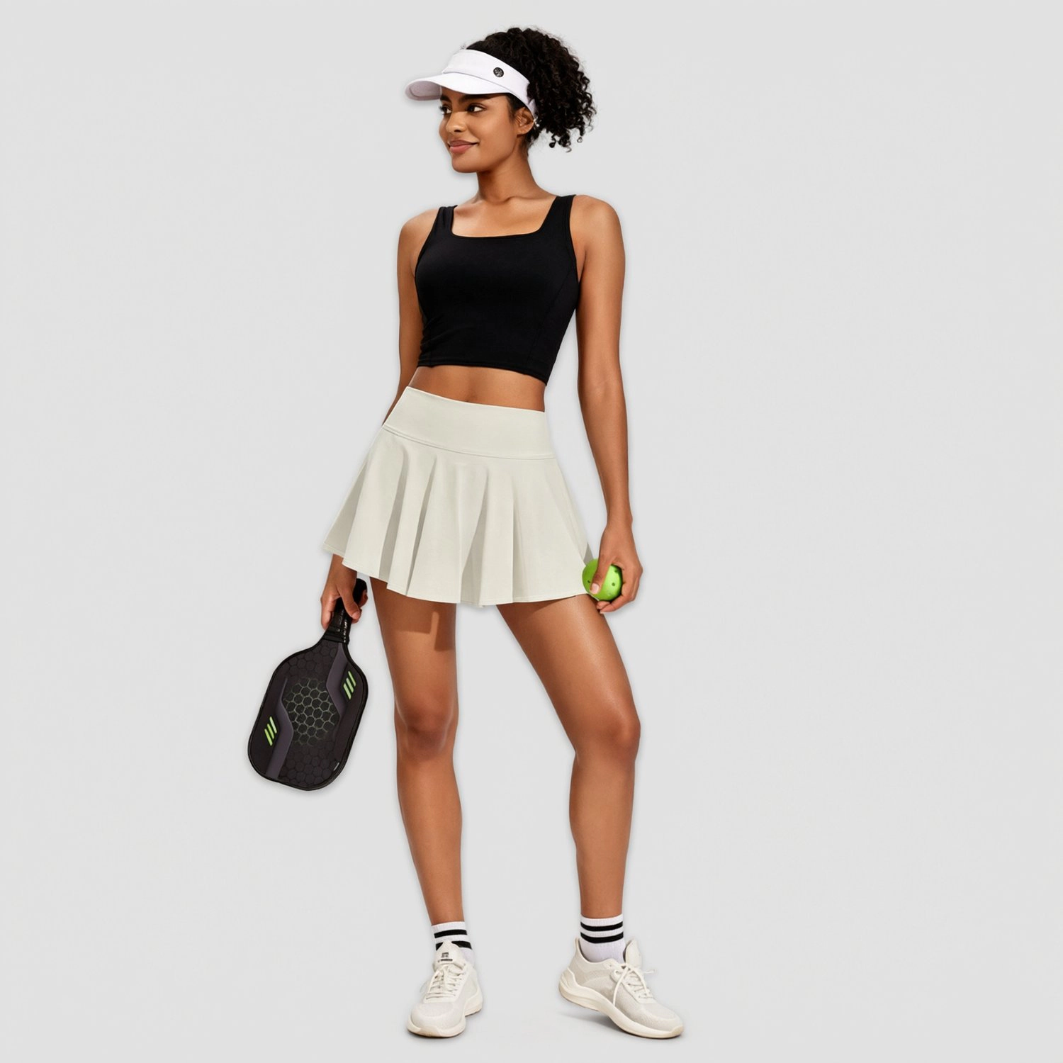 Pinspark Womens High Waist Pleated Tennis Skirt Sporty A-Line Casual Skirts