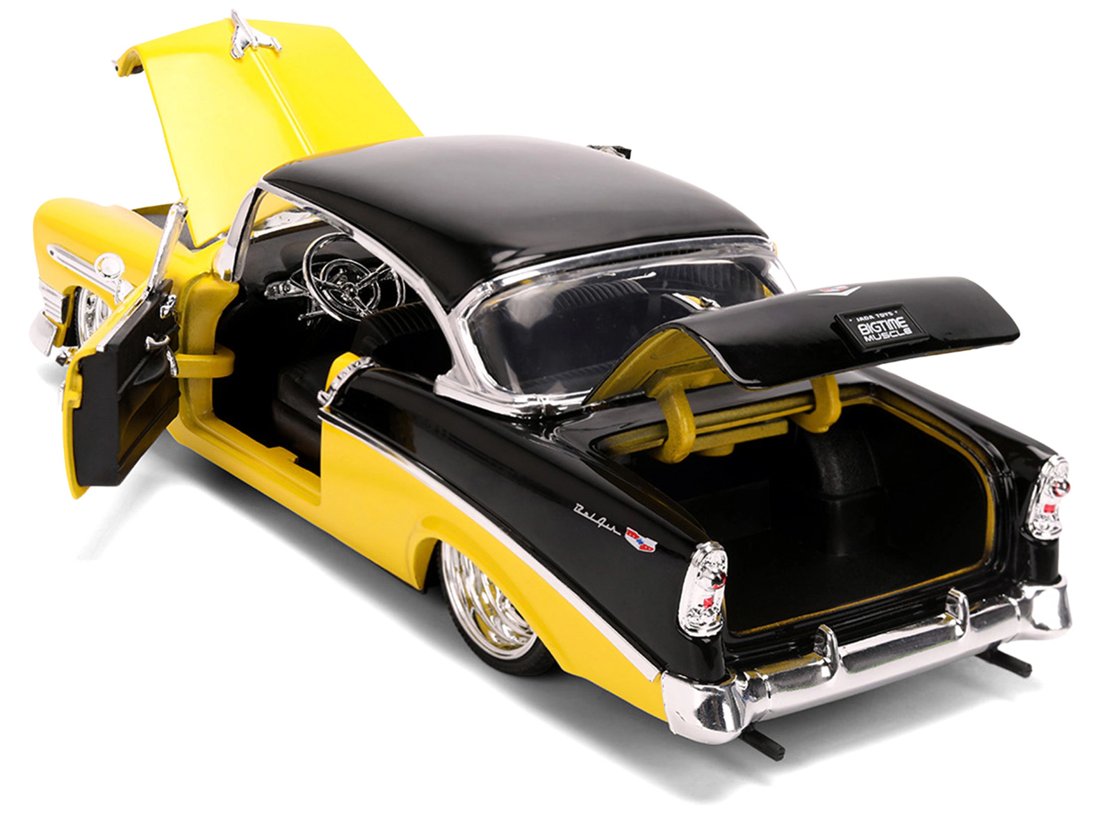 Jada 1956 Chevrolet Bel Air Yellow and Black "Bigtime Muscle" Series 1/24 Diecast Model Car by Jada