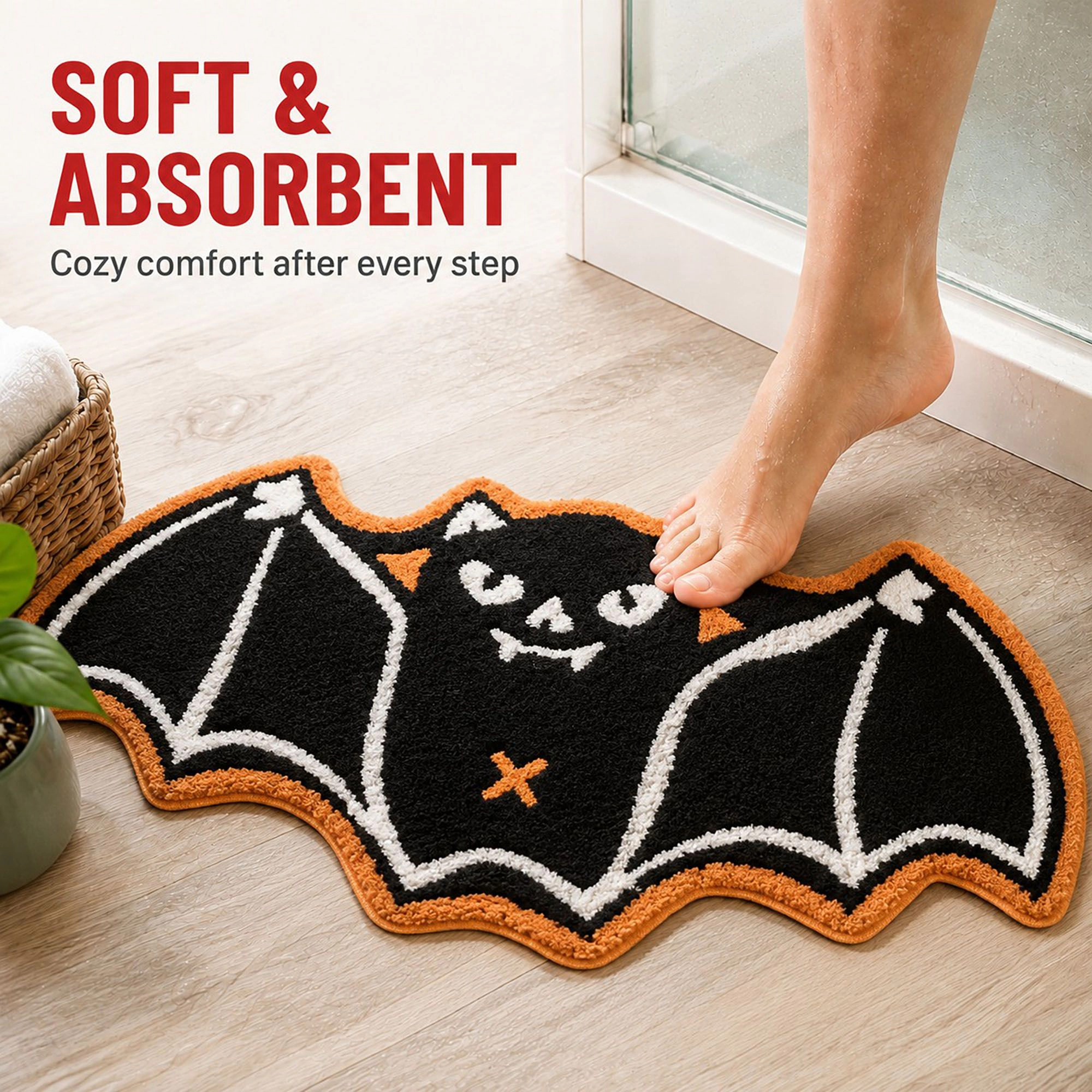 Alilang Halloween Character Shaped Soft Absorbent Nonslip Bath Accent Rug