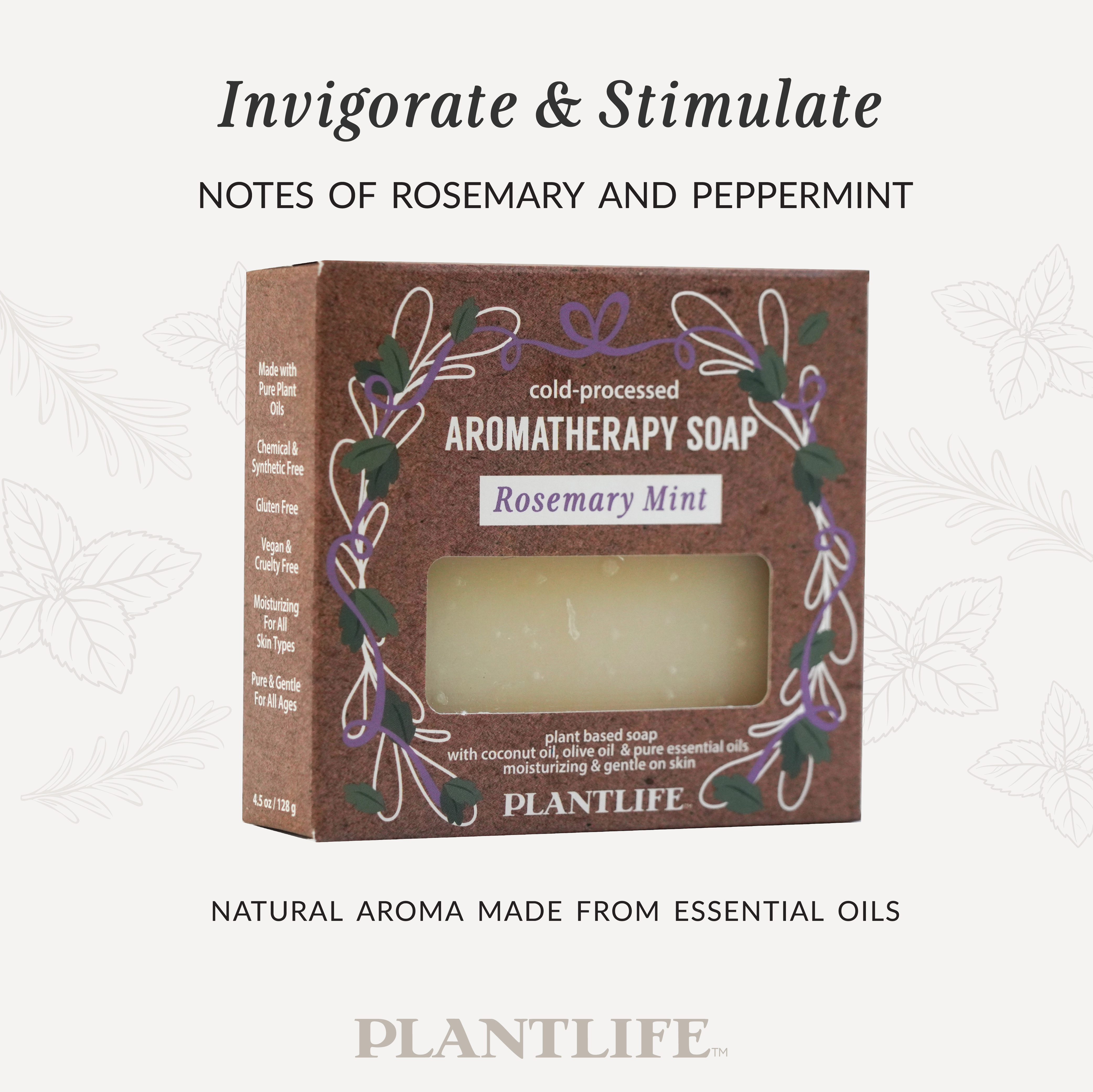 Plantlife Rosemary Mint Aromatherapy Herbal Soap