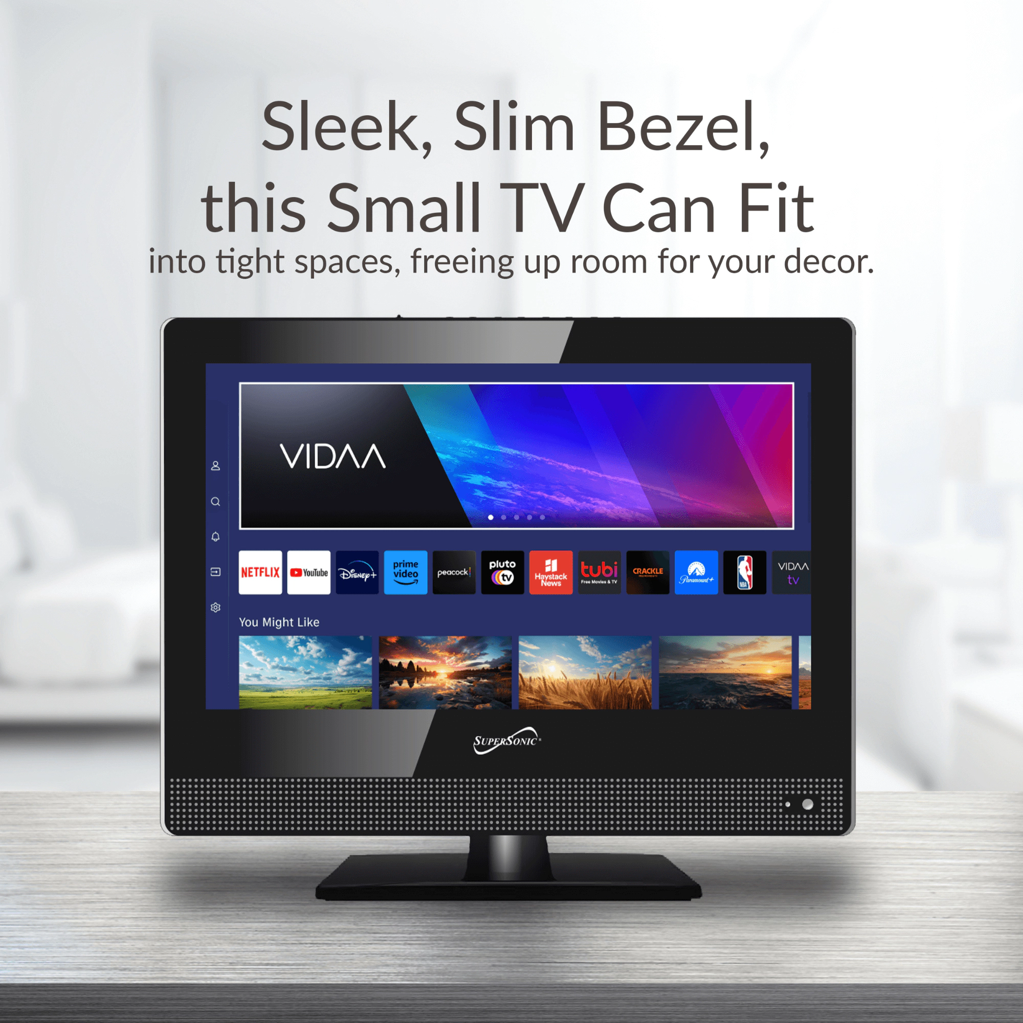 Supersonic 15" VIDAA  LED Smart TV with Built-In WiFi