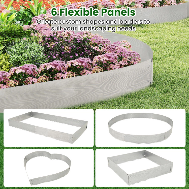 Hivvago 6-Pack 20 FT Galvanized Metal Landscape Edging for Lawn