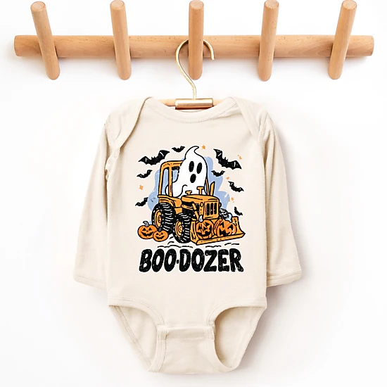 The Juniper Shop - Infant Long Sleeve Bodysuit - Boodozer Pumpkins