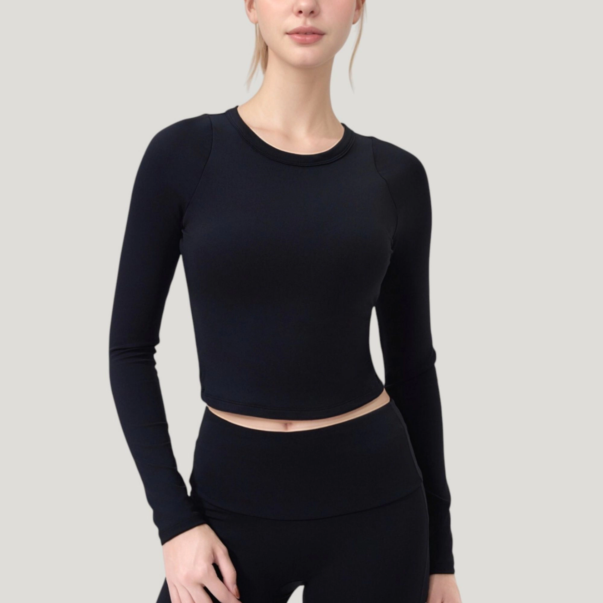 Anna-Kaci Women's Long Sleeve Cropped Sports Top with Open Back and Crisscross Strap Detail