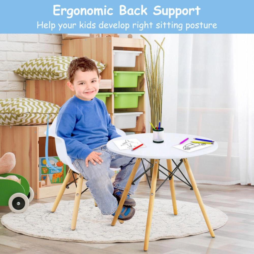 Hivvago 3 Pieces Kid'S Modern Round Table Chair Set