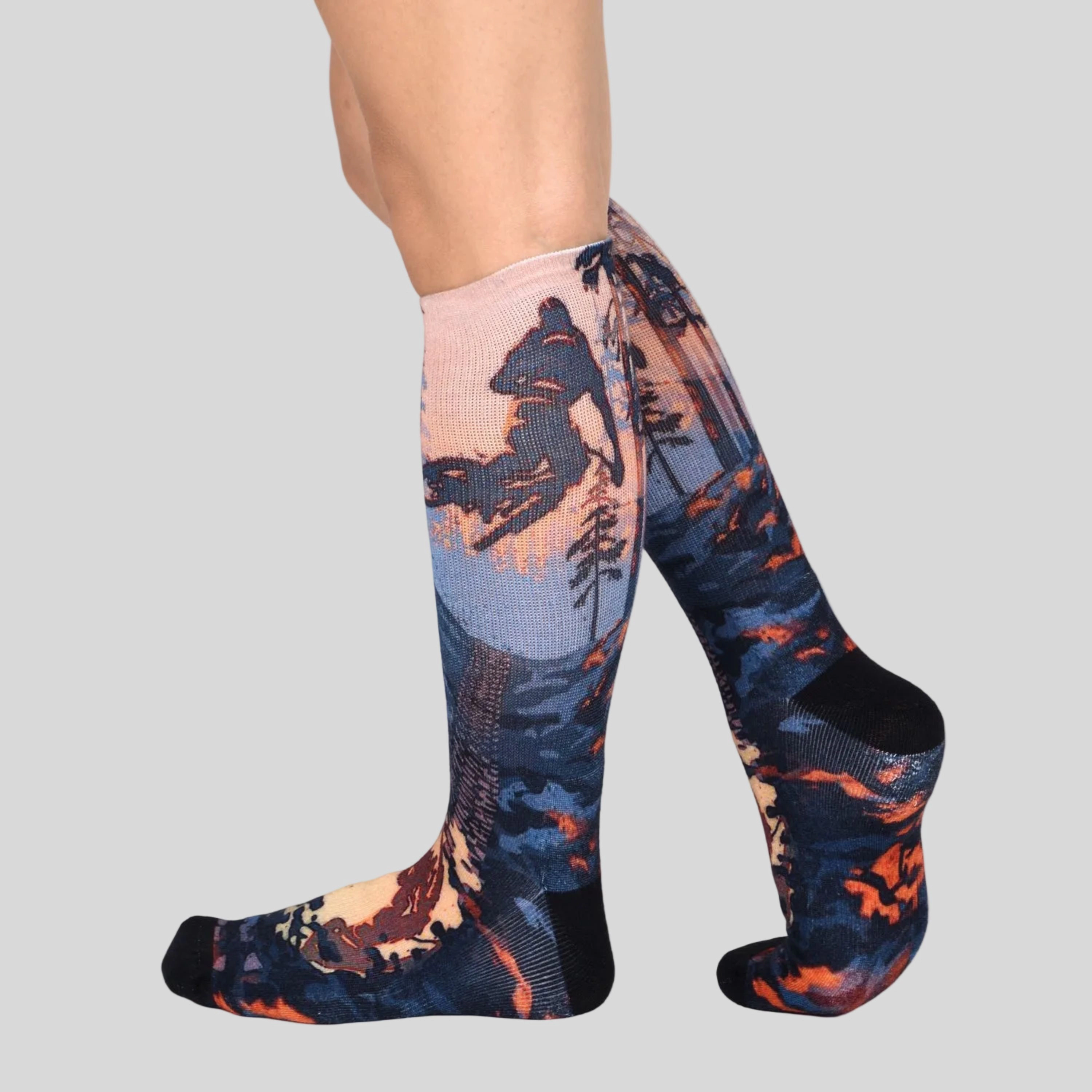 Wear Sierra CoolMax Mud Bike Design Women's Knee-High Pair Pack Socks
