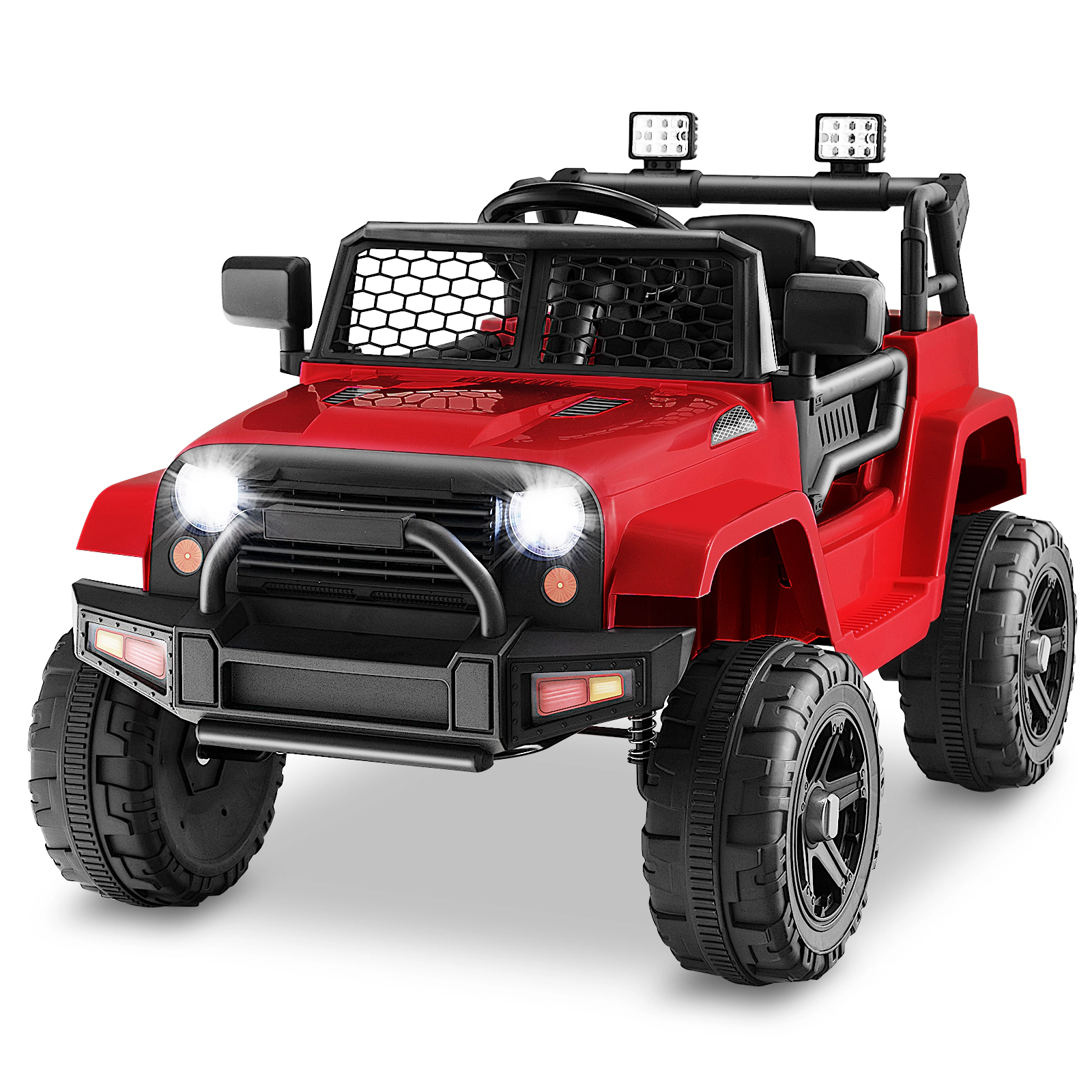 SUGIFT Parental Remote Control Headlights and USB Player 12V Kids Ride On Truck