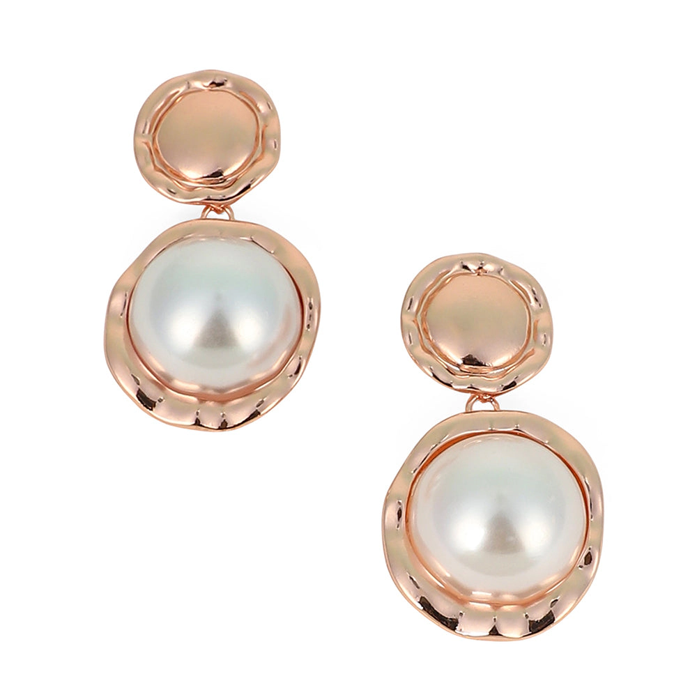 SOHI Women's The Roma-Perle Drop Earrings - Rose Gold