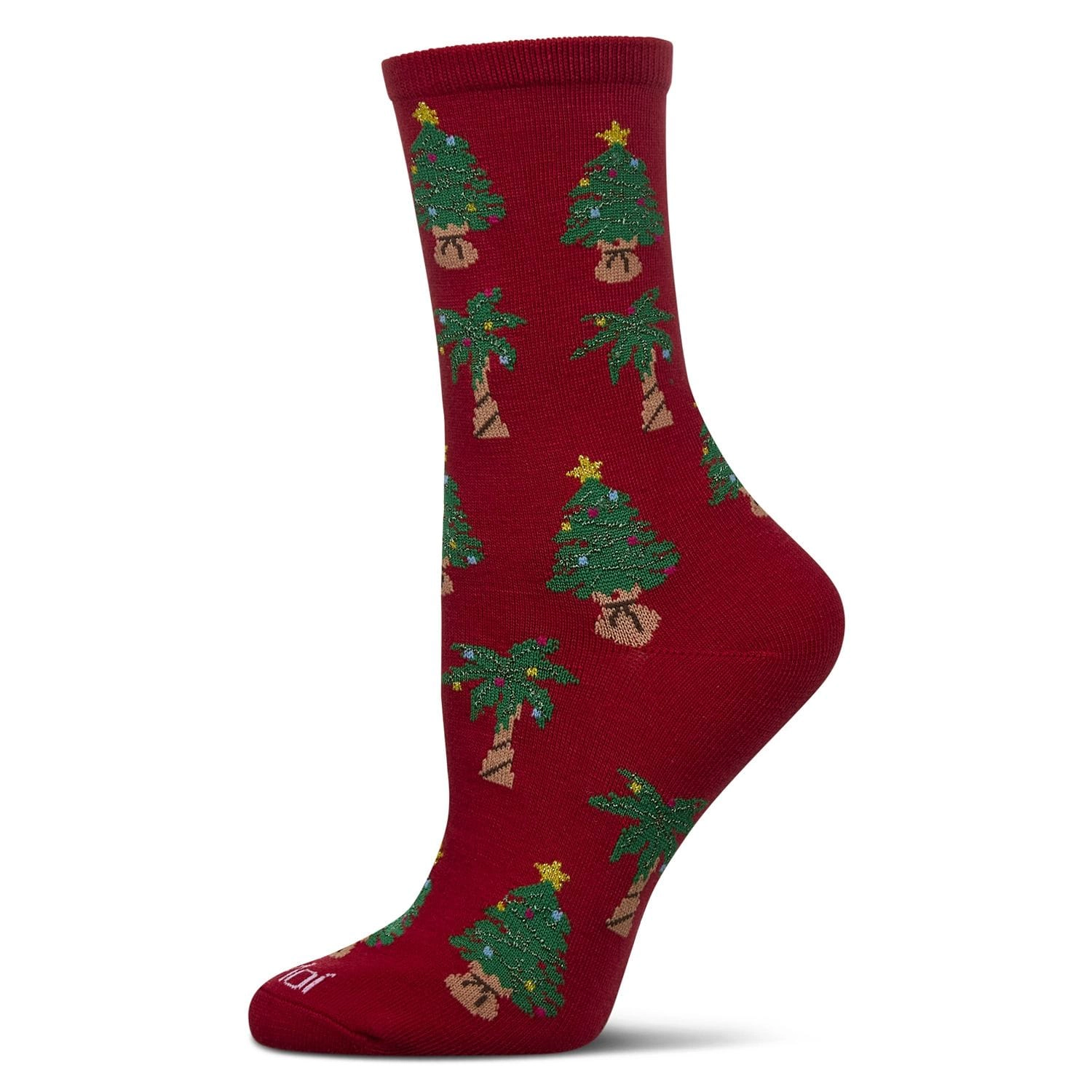 MeMoi Women's Tree Paradise Holiday Crew Socks