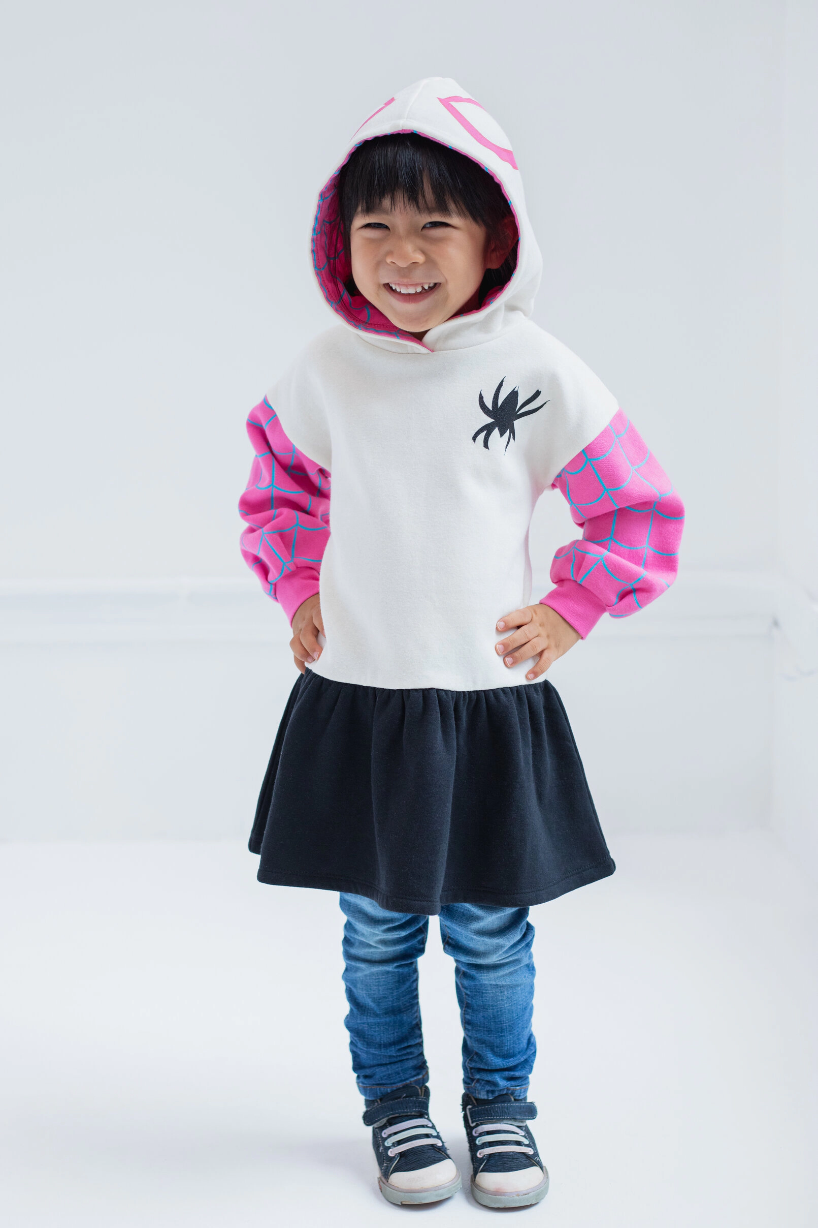 Marvel Spider-Verse Girls' Cosplay Fleece Hooded Dress