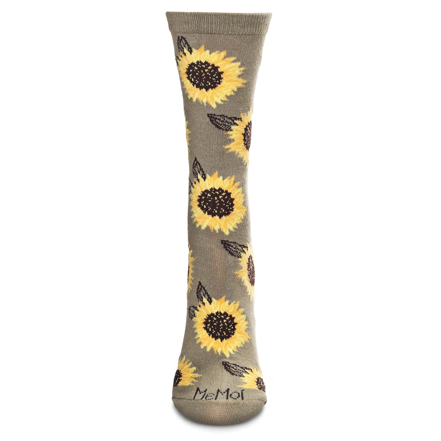 MeMoi Majestic Sunflower Bamboo Blend Crew Socks