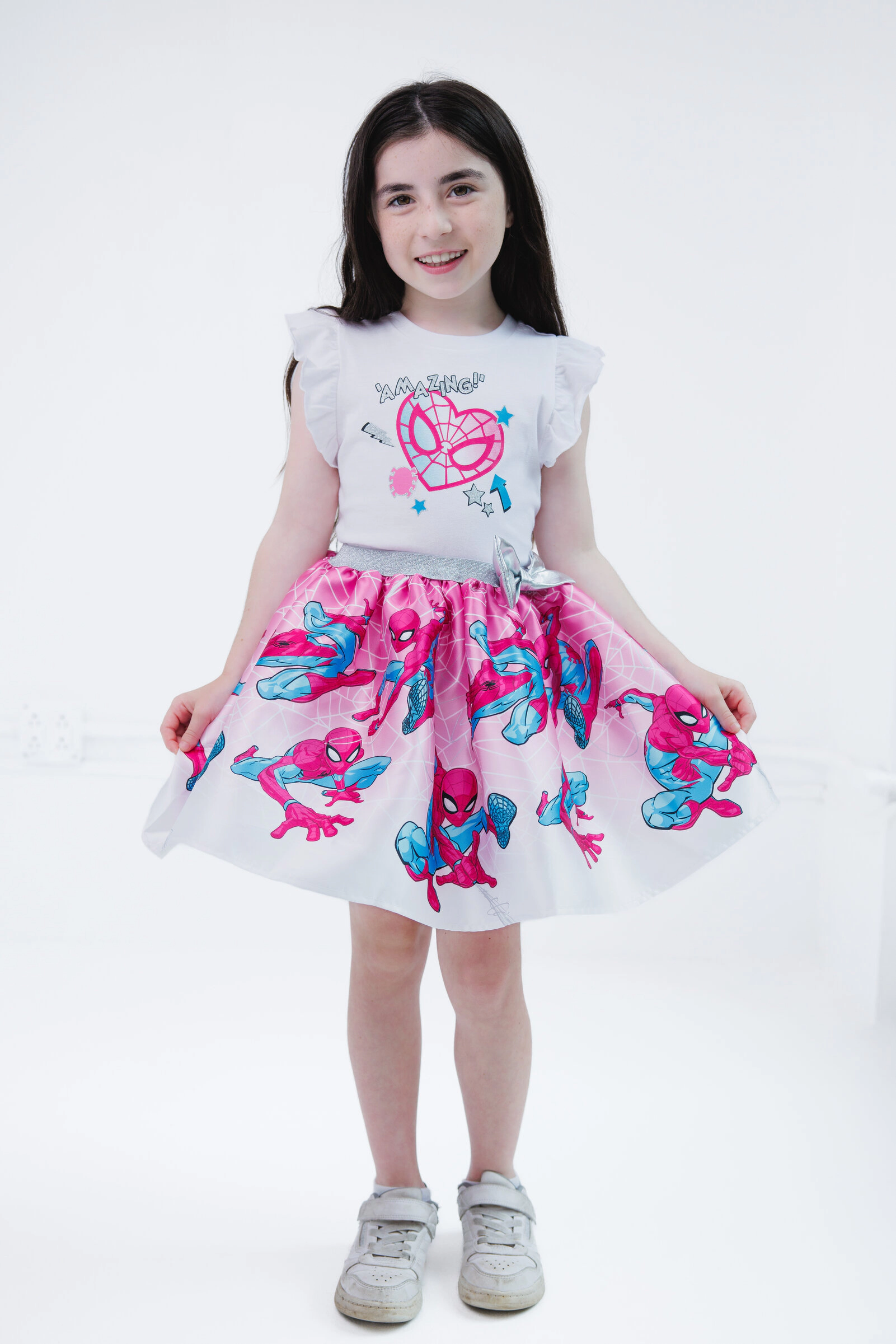 Marvel Spider-Man Girls' 2-Piece T-Shirt and Skirt Set