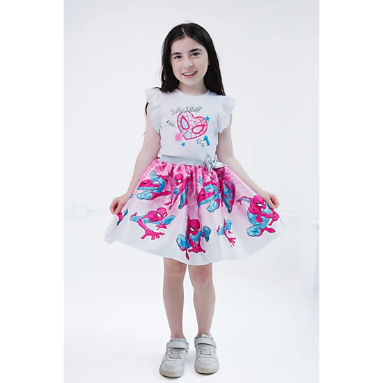 Marvel Spider-Man Girls' 2-Piece T-Shirt and Skirt Set