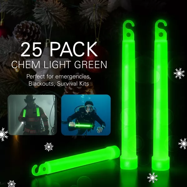 Sperric Glow Sticks, 6" Glow in the Dark Gift Toys & Party Favors, 12Hr Use Light Stick Toy for Emergency Use, 25Pcs