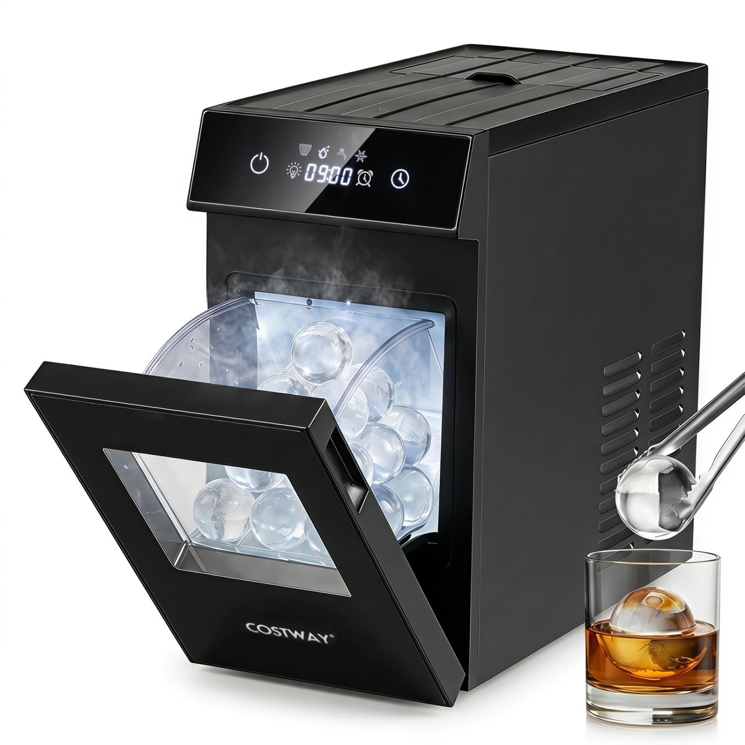 LJG 2 Inch Ice Ball Maker Countertop with Self-Cleaning and 8H Timer