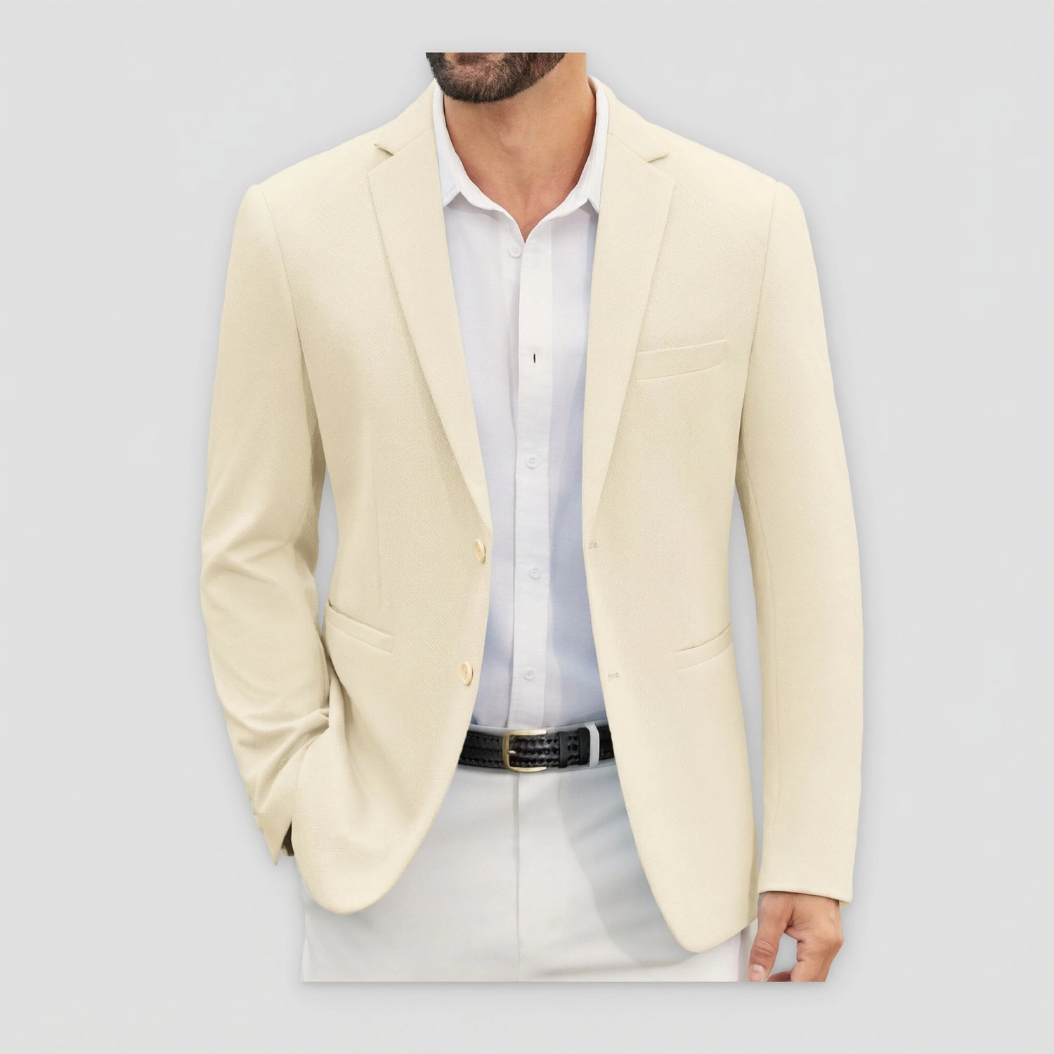 COOFANDY Mens Casual Blazer Notched Lapel Two Button Long Sleeve Solid Sport Coats