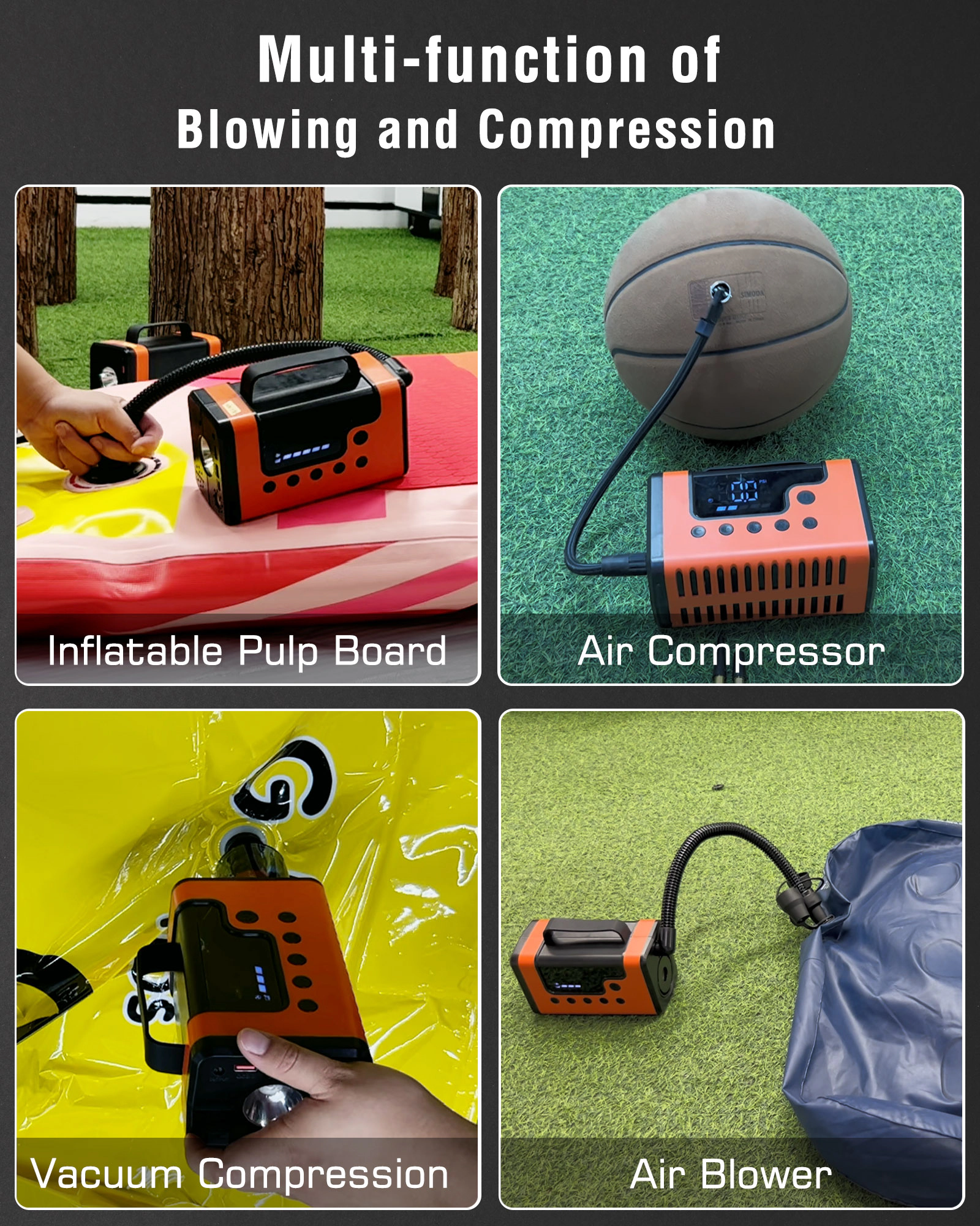 Alpha Digital 3000A, 8L Gas/6L Diesel, LED Light, 150PSI Air - Car Jump Starter/Air Comp/Vacuum
