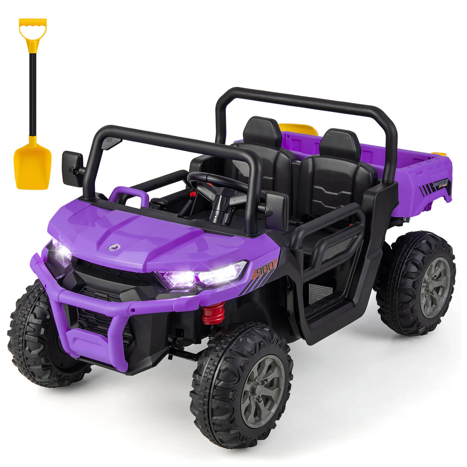 Hivvago 12V Kids Ride On Truck Car with Remote Control and 2 Seaters