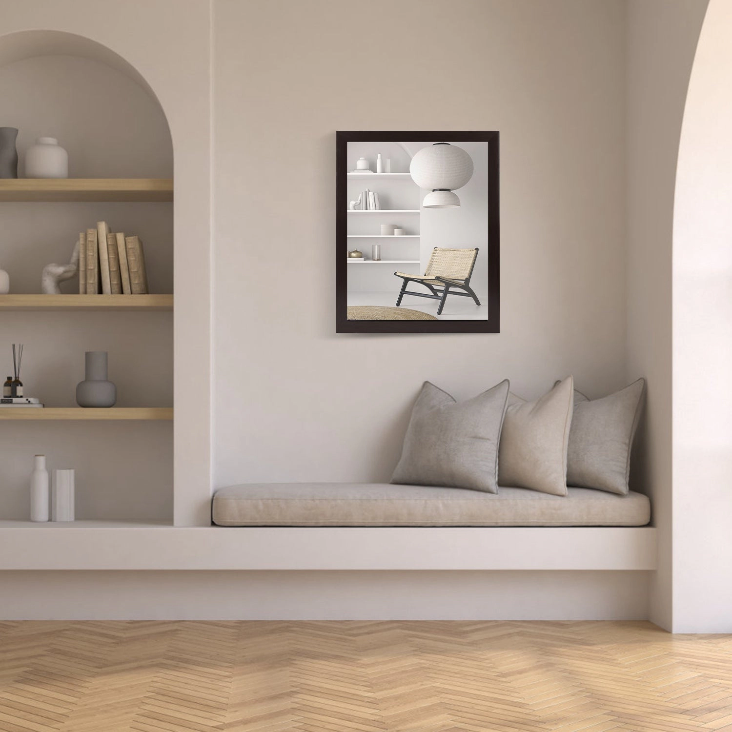 GBruno Wood-Like Frame 40 Cm Rectangle Wall Mirror