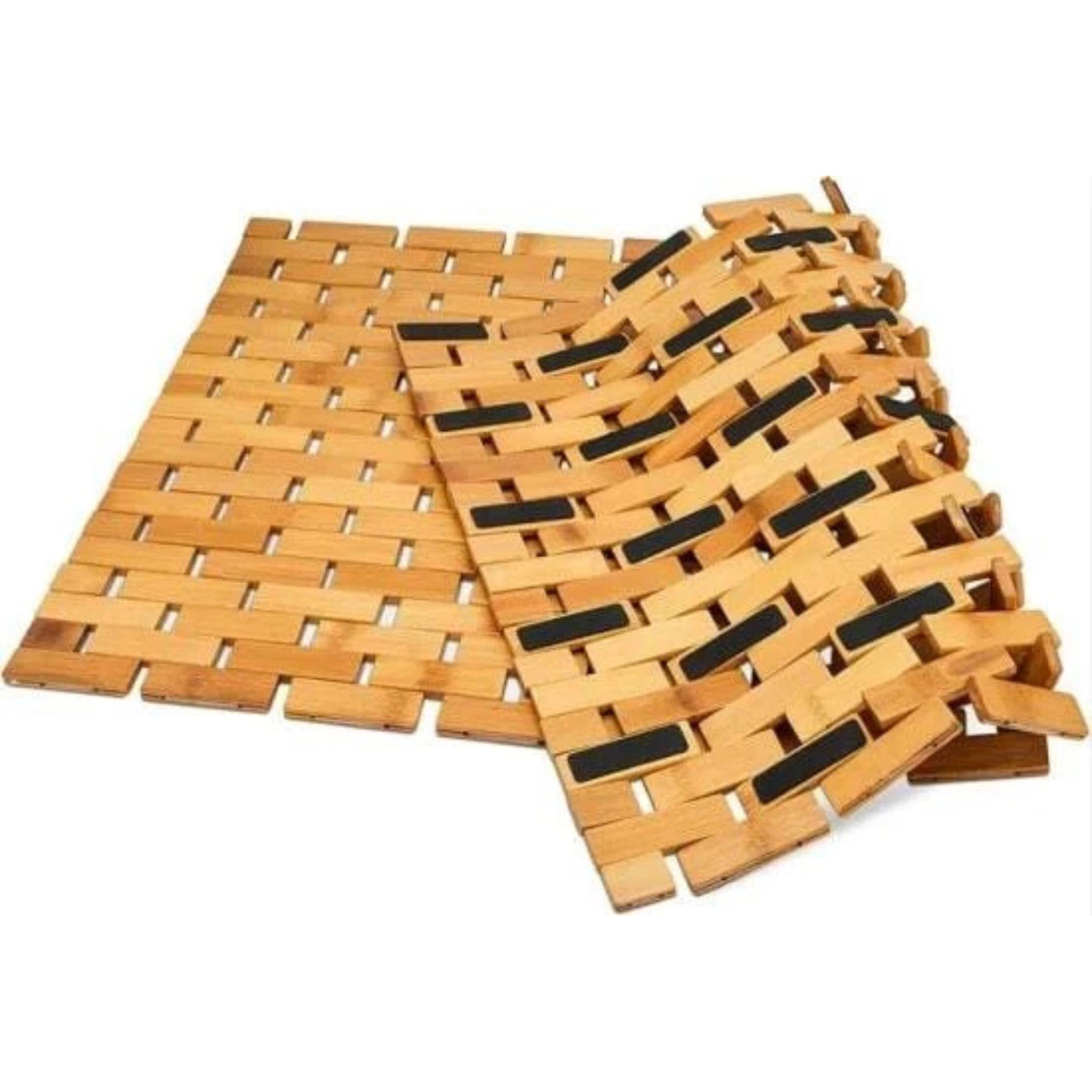 Home Collection Natural Bamboo Bath Mat Non-Slip 24.5" x 15.75"