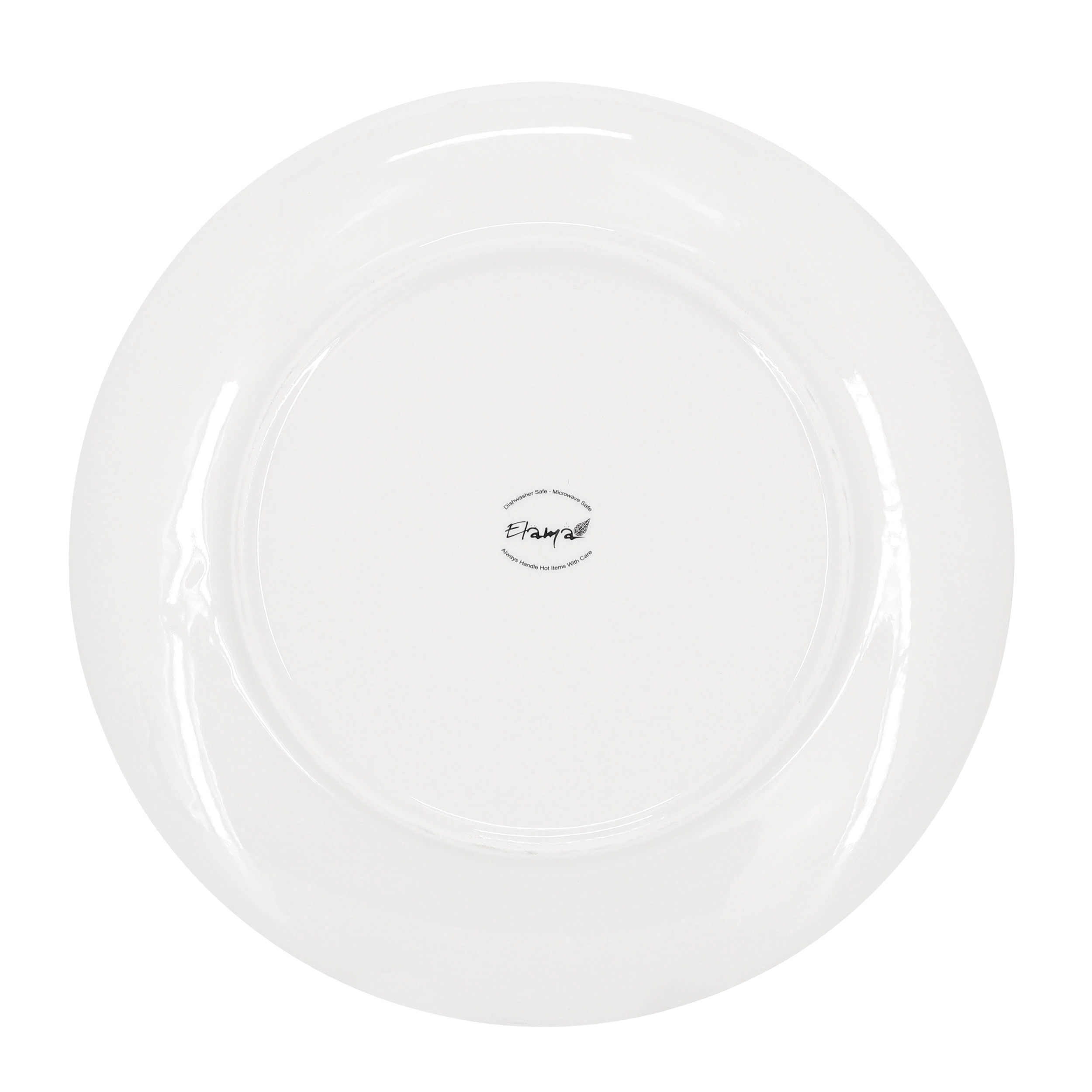 Elama Iris 32 Piece Porcelain Dinnerware Set with 2 Large Serving Bowls in White