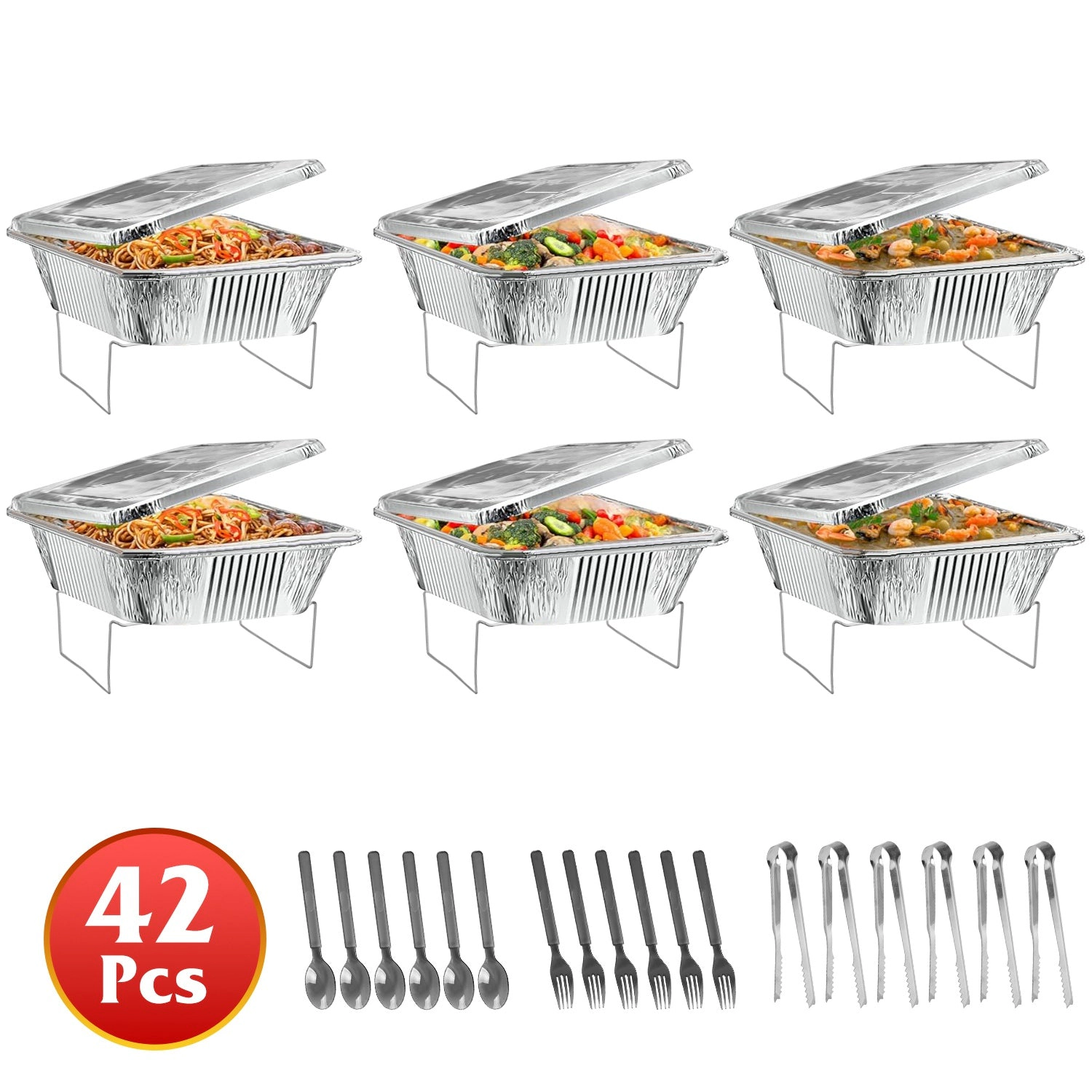 GBruno 42-Piece Disposable Chafing Dish Buffet Set