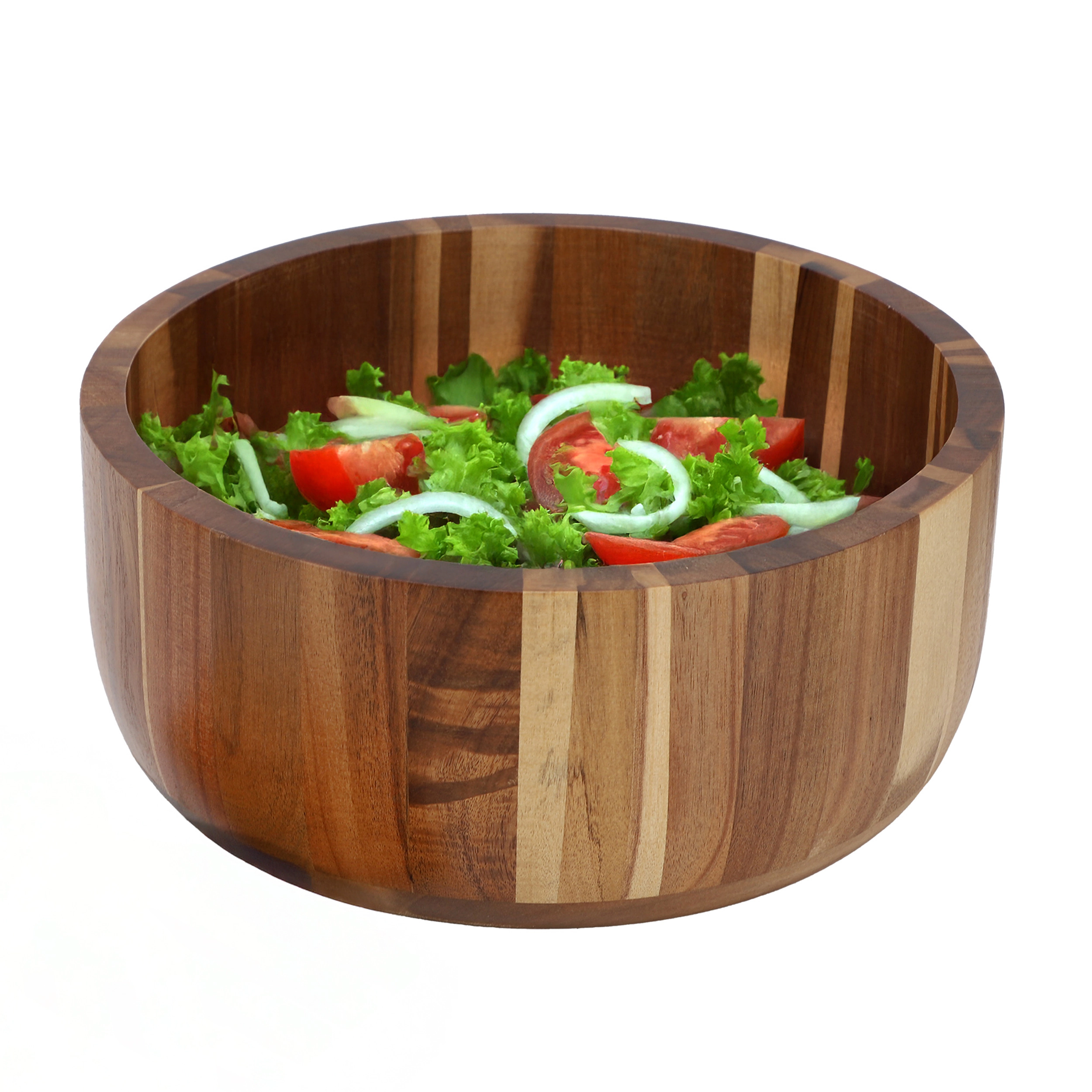 MegaChef 10.5 Inch Large Acacia Wood Salad Bowl