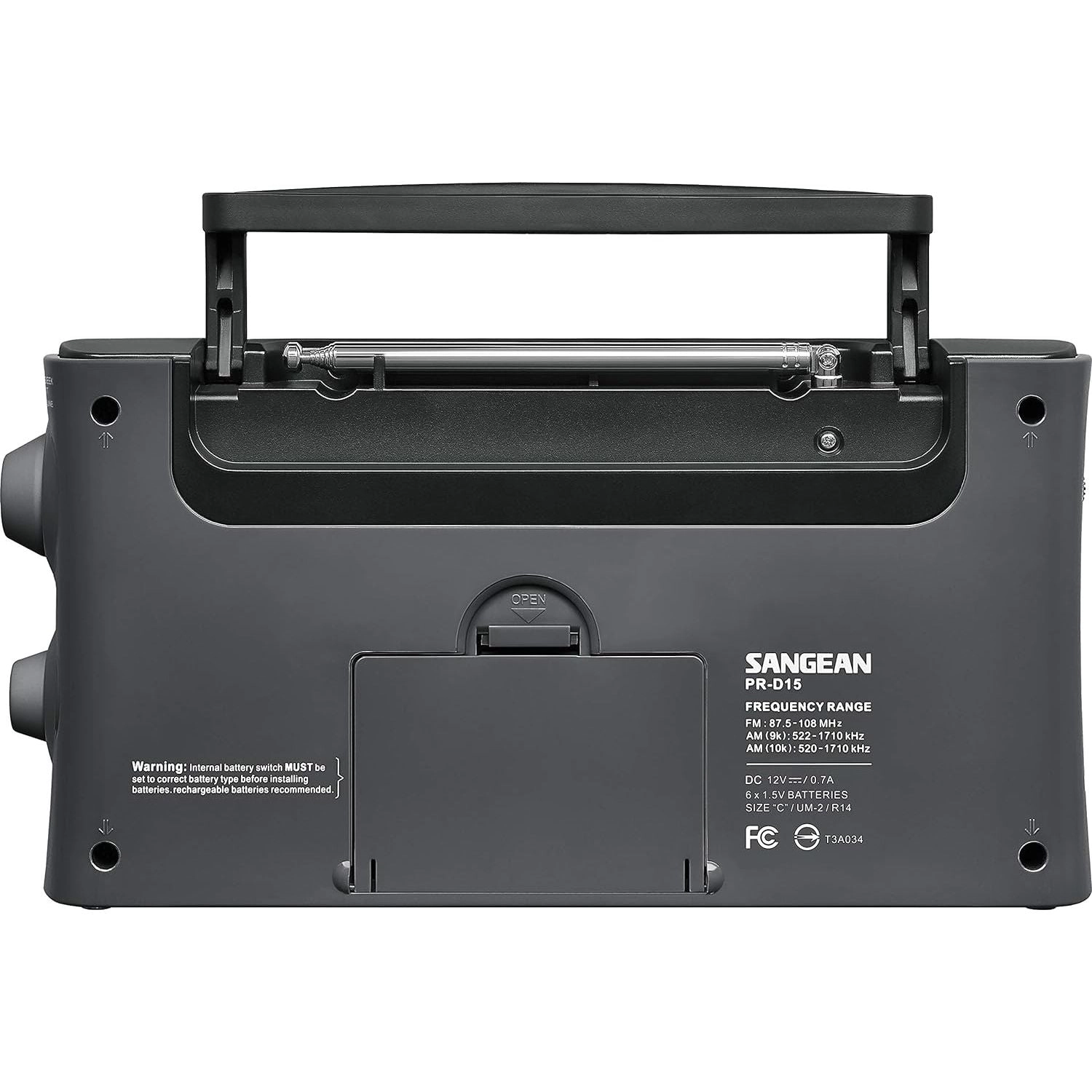 SANGEAN PR-D15 Digital Portable Stereo RDS Receiver - Gray