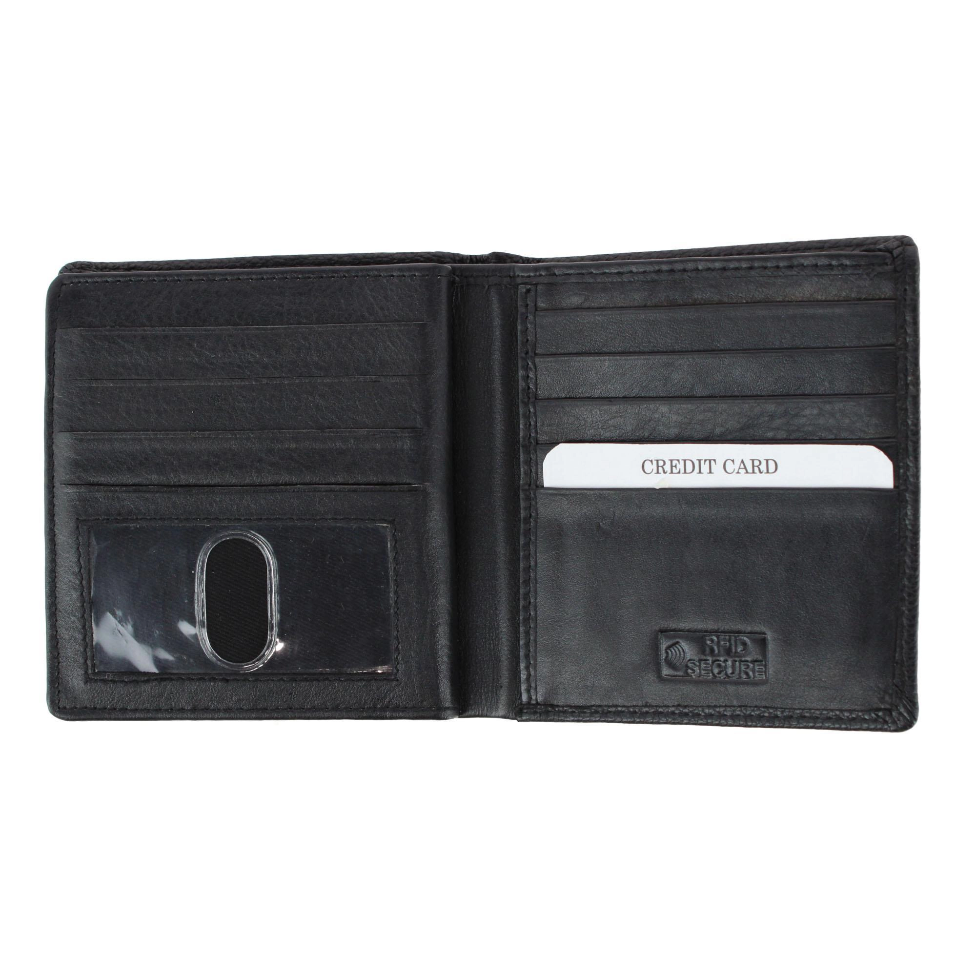 CTM Men's Napa Leather RFID Hipster Wallet with Middle Flap