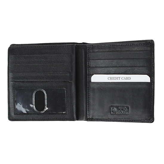 CTM® Men's Napa Leather RFID Hipster Wallet with Middle Flap