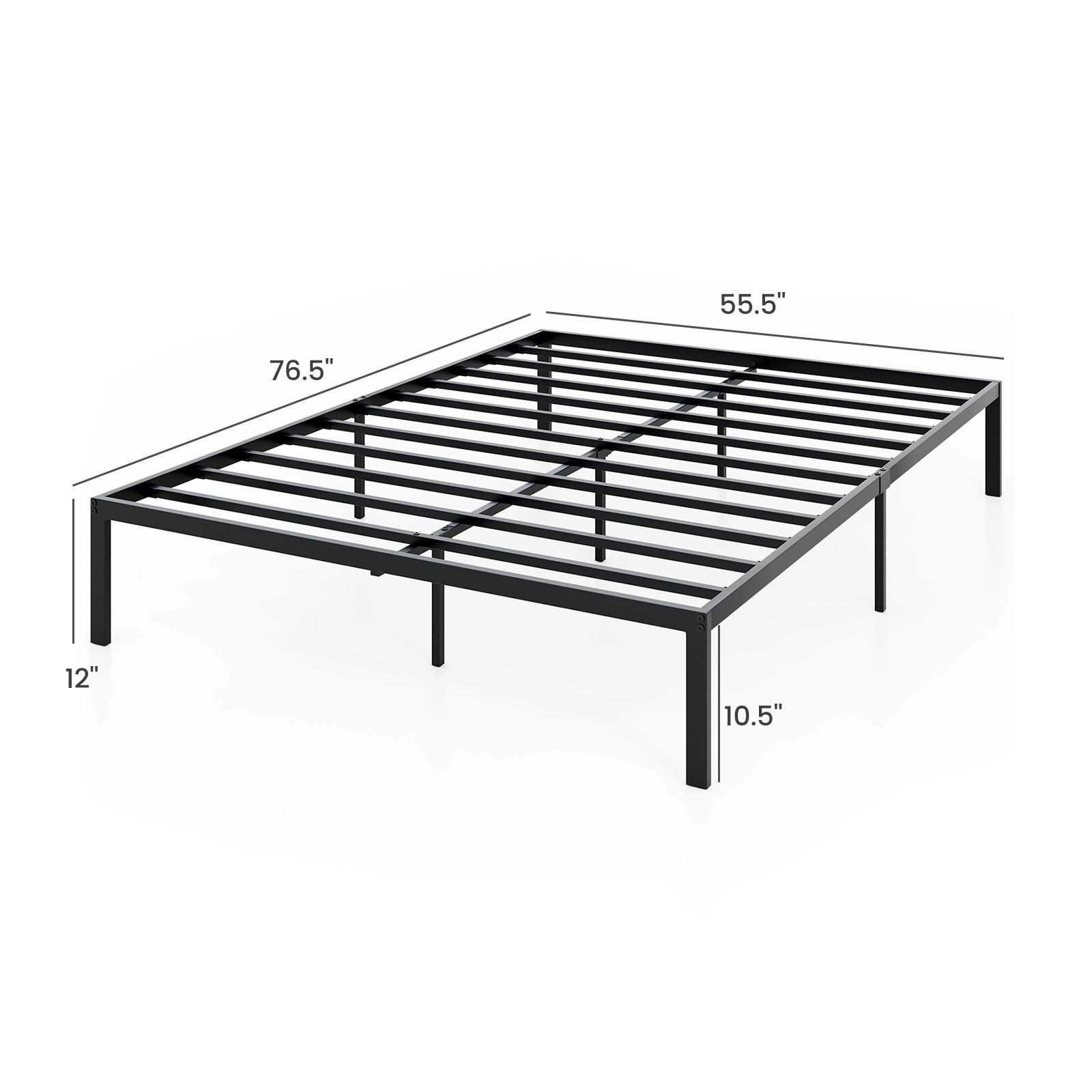 LJG Full/Queen/King Size Metal Bed Frame Heavy Duty Support Slats Mattress Foundation