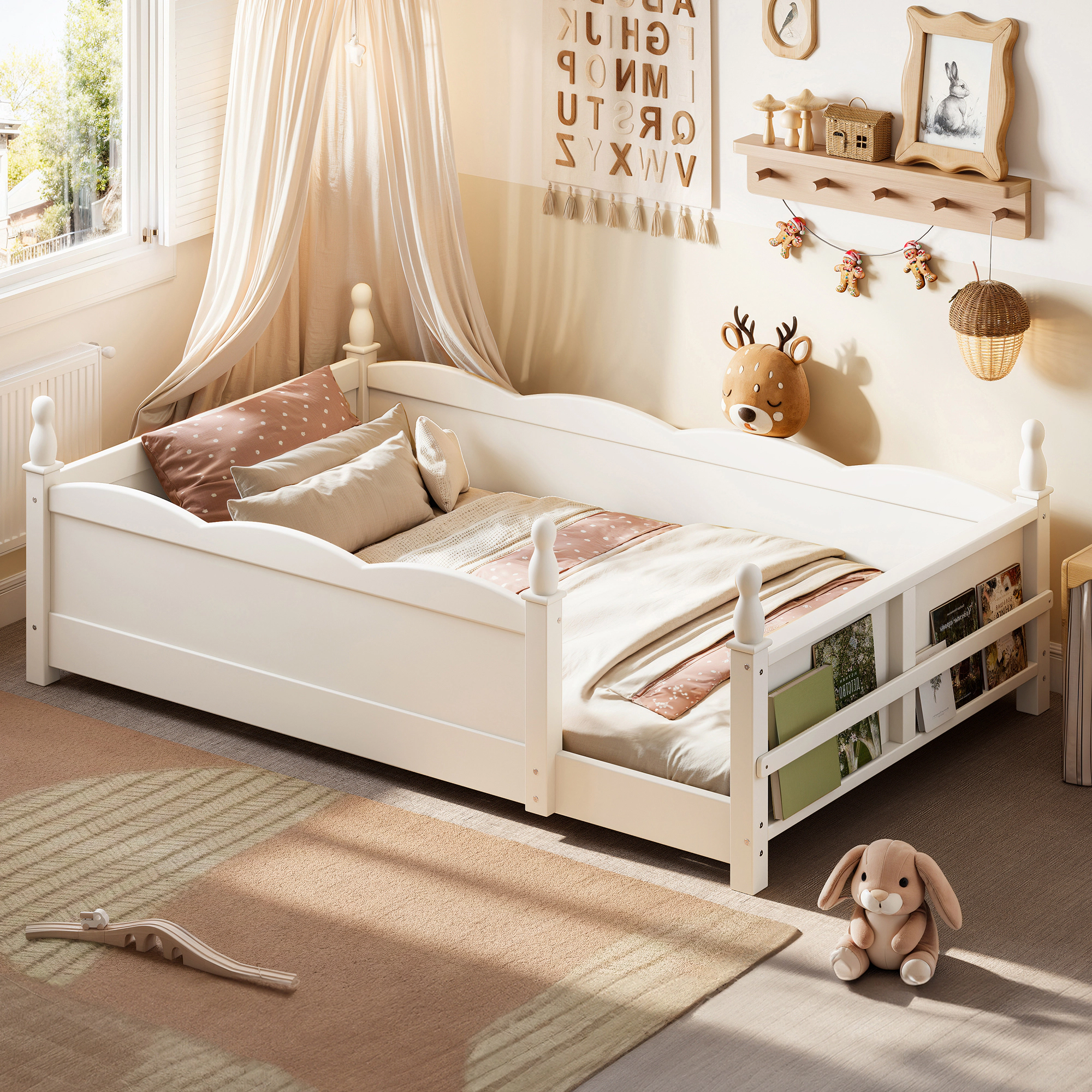 GOODSILO Solid Wood Twin Bed Frame