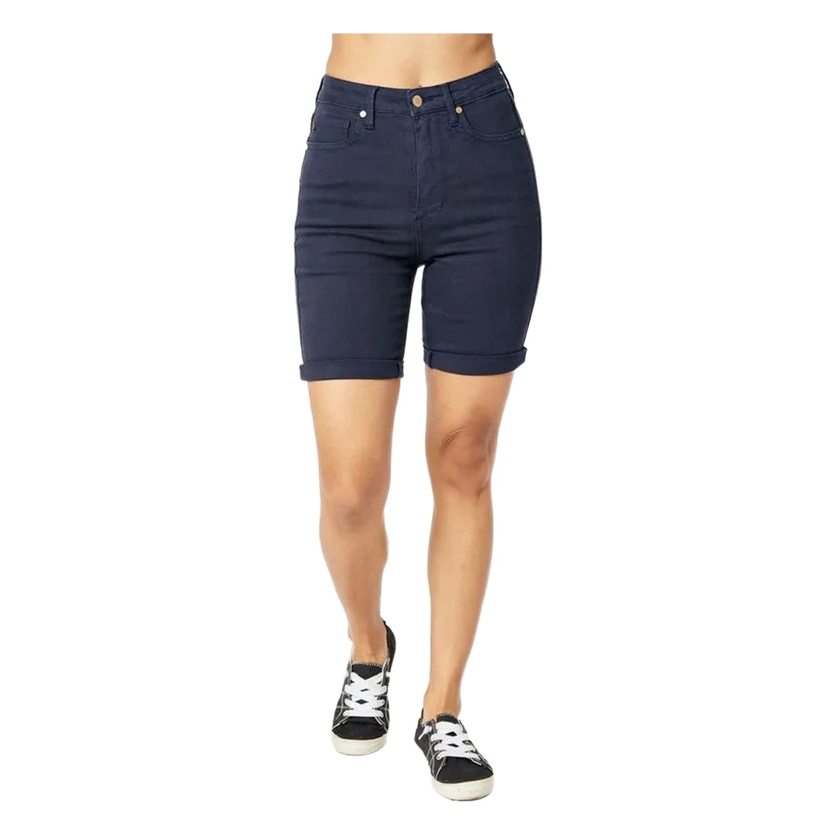 Judy Blue Womens Full High Waist Tummy Control Bermuda Shorts