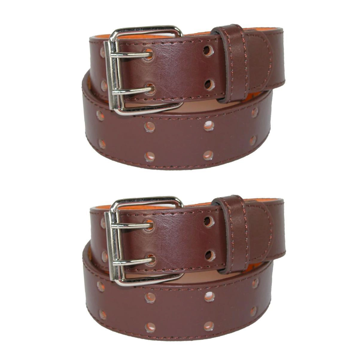 CTM Kids' Leather Two Hole Jean Belt (Pack of 2)