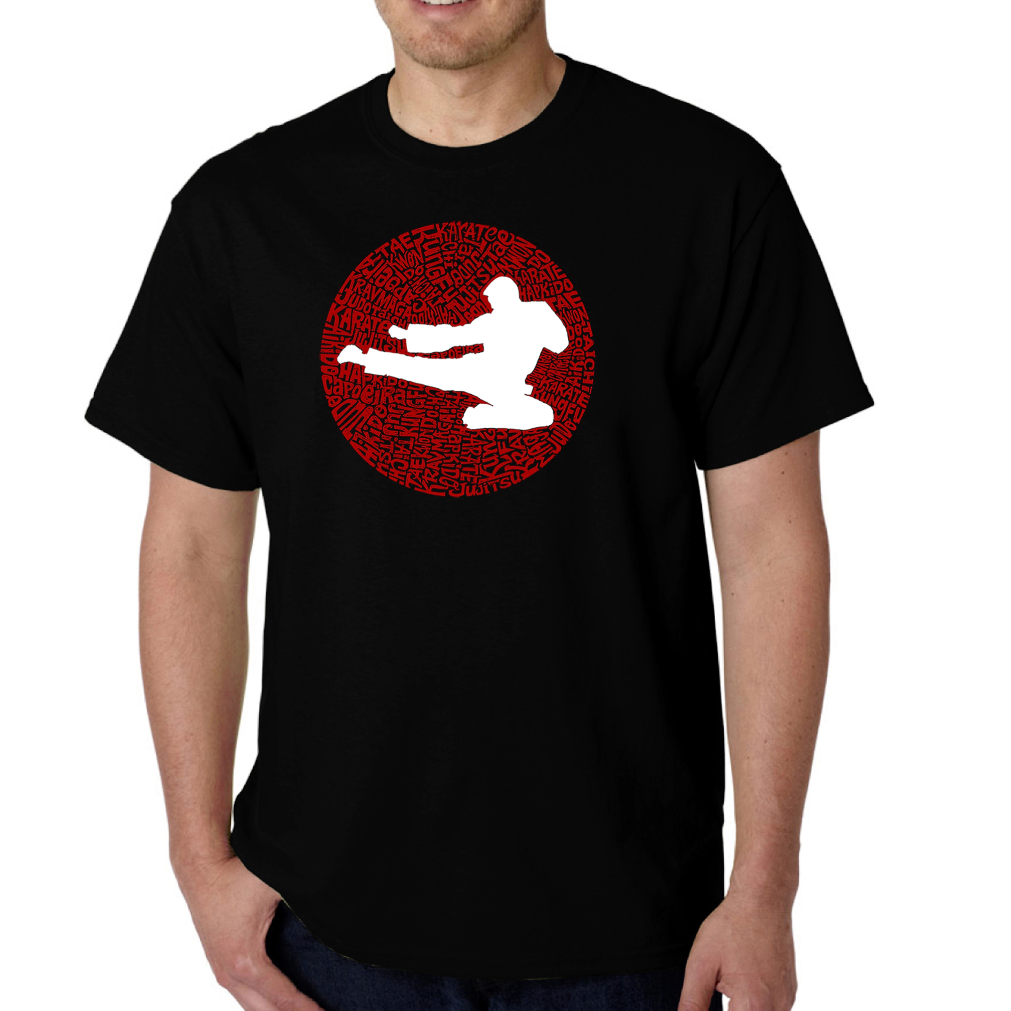 LA Pop Art Men's Word T-Shirt - Types of Martial Arts