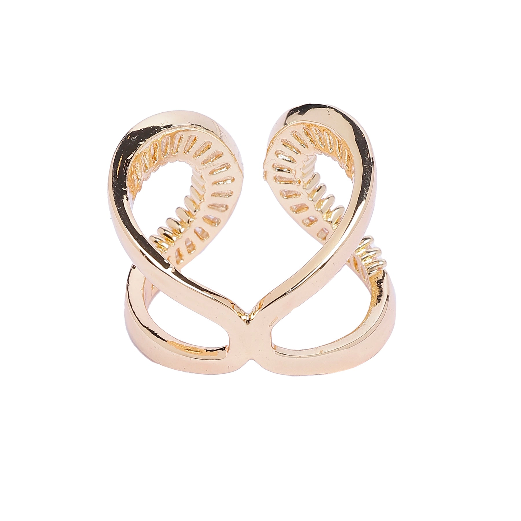 AGP Paris Women's Gold-Tone Crescent Adjustable Ring