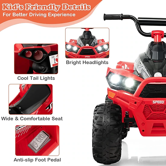 Costway 12V Ride On ATV Battery Powered Electric Vehicle for Kids