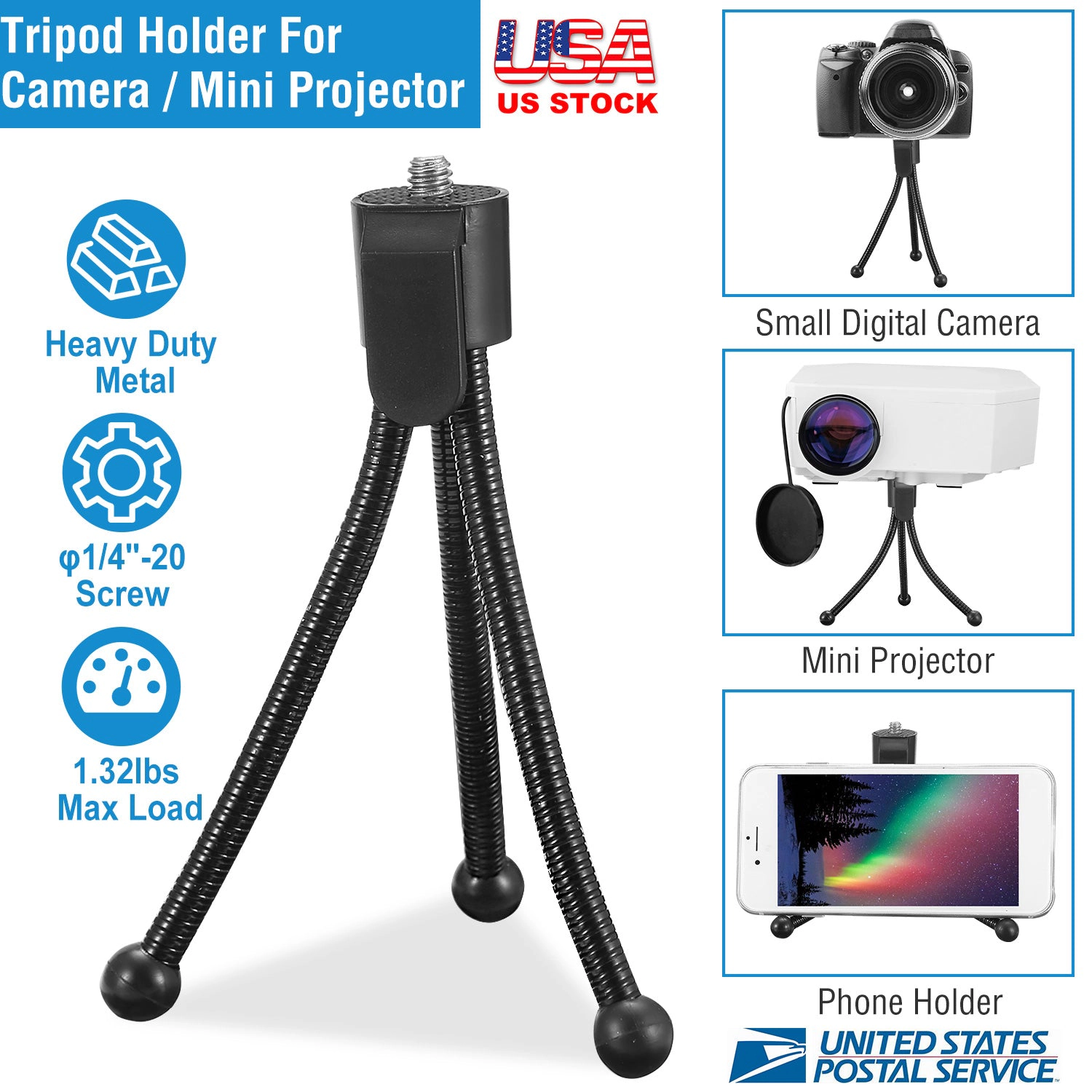 GBruno Flexible Metal Tabletop Camera Tripod Stand