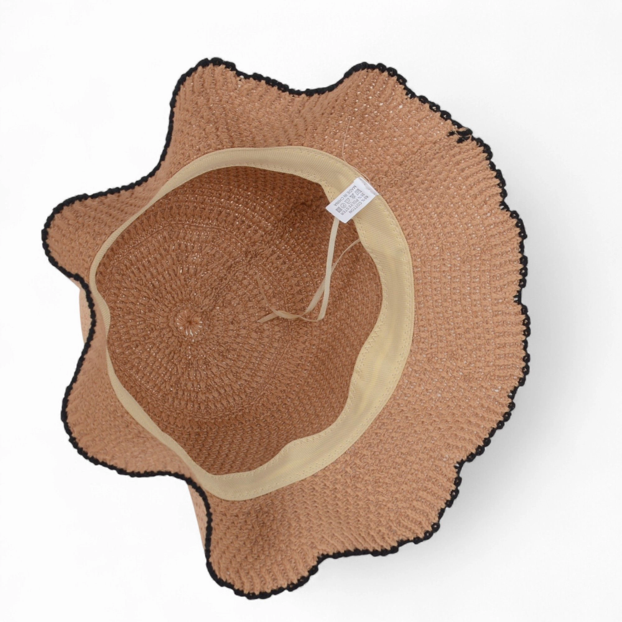 Anna-Kaci Women's Crochet Bucket Hat with Scalloped Edge Detail and Soft Lightweight Construction