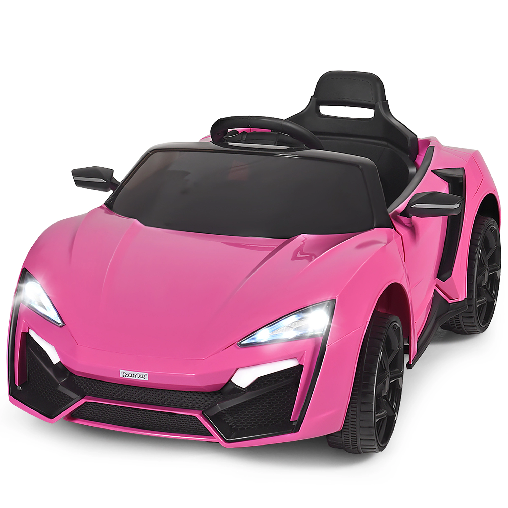 Costway 12V Kids Ride On Car 2.4G RC Electric Vehicle w/ Lights MP3 Openable Doors Black