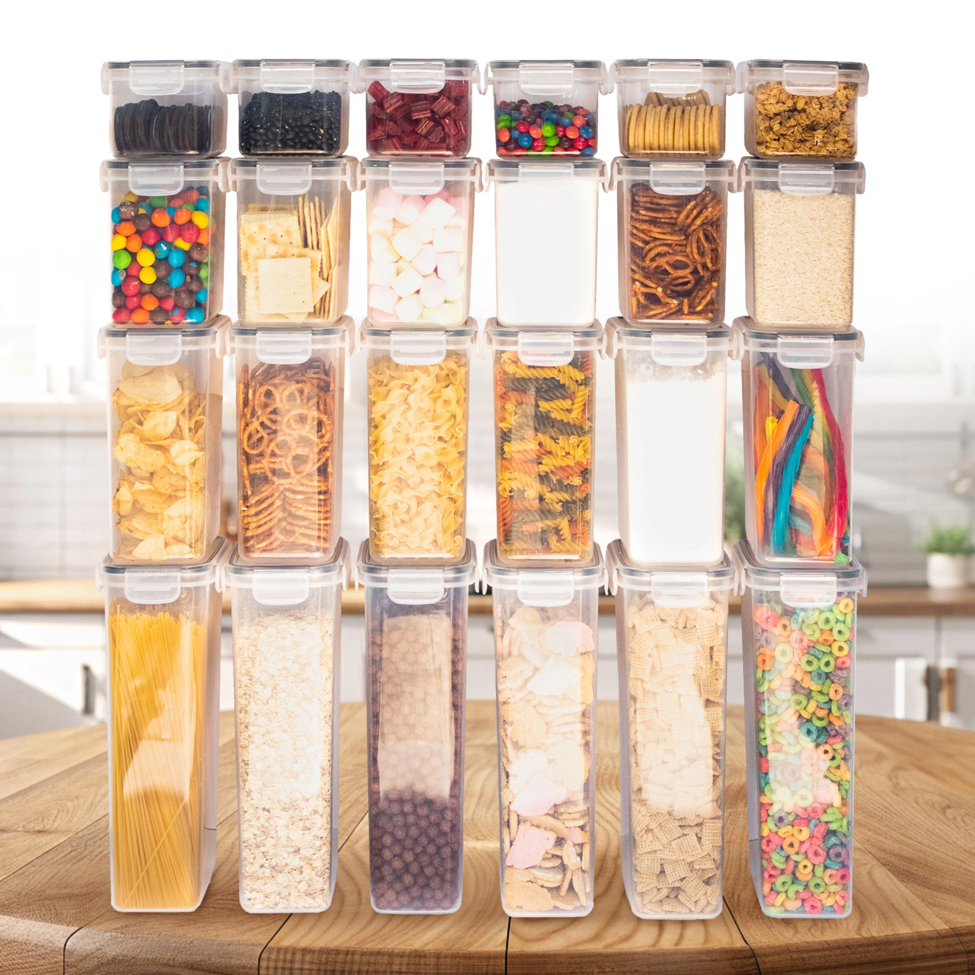 Cheer Collection Air Tight Food Storage Container, 24 Pack for Home Kitchen Use