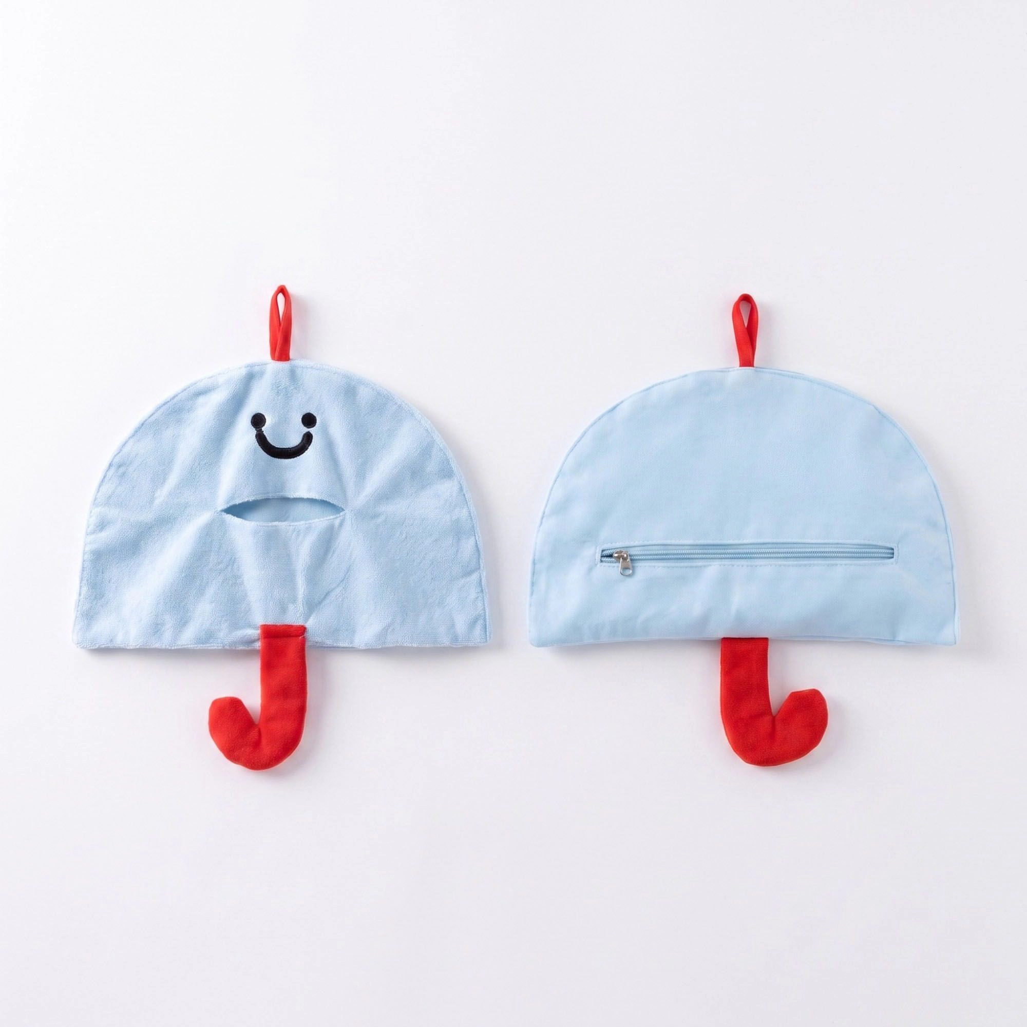 Alilang Hanging Tissue Holder with Zipper Pocket and Smiley Face