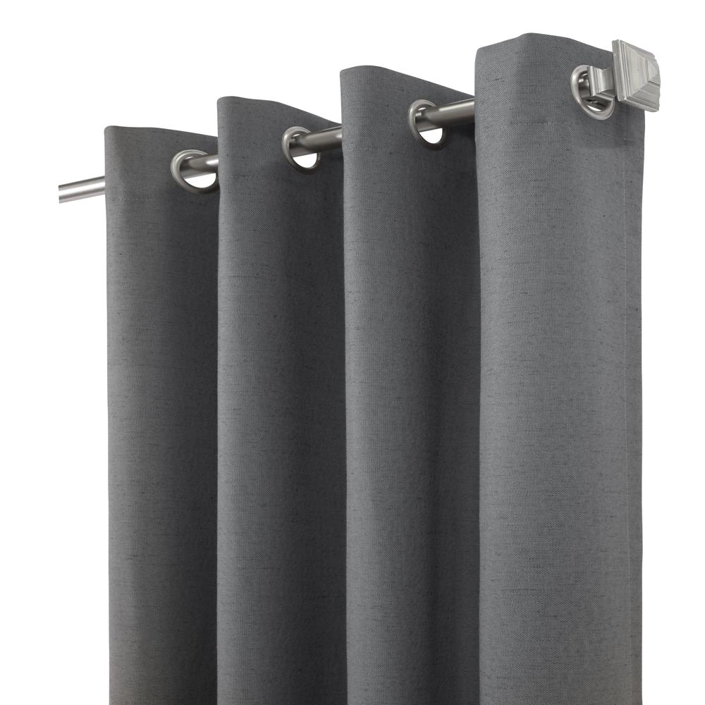 Thermaplus Ventura Blackout Grommet Curtain Panel Pair Frame Windows with Subtle Slub Textured Motif 78" x 84" Dark