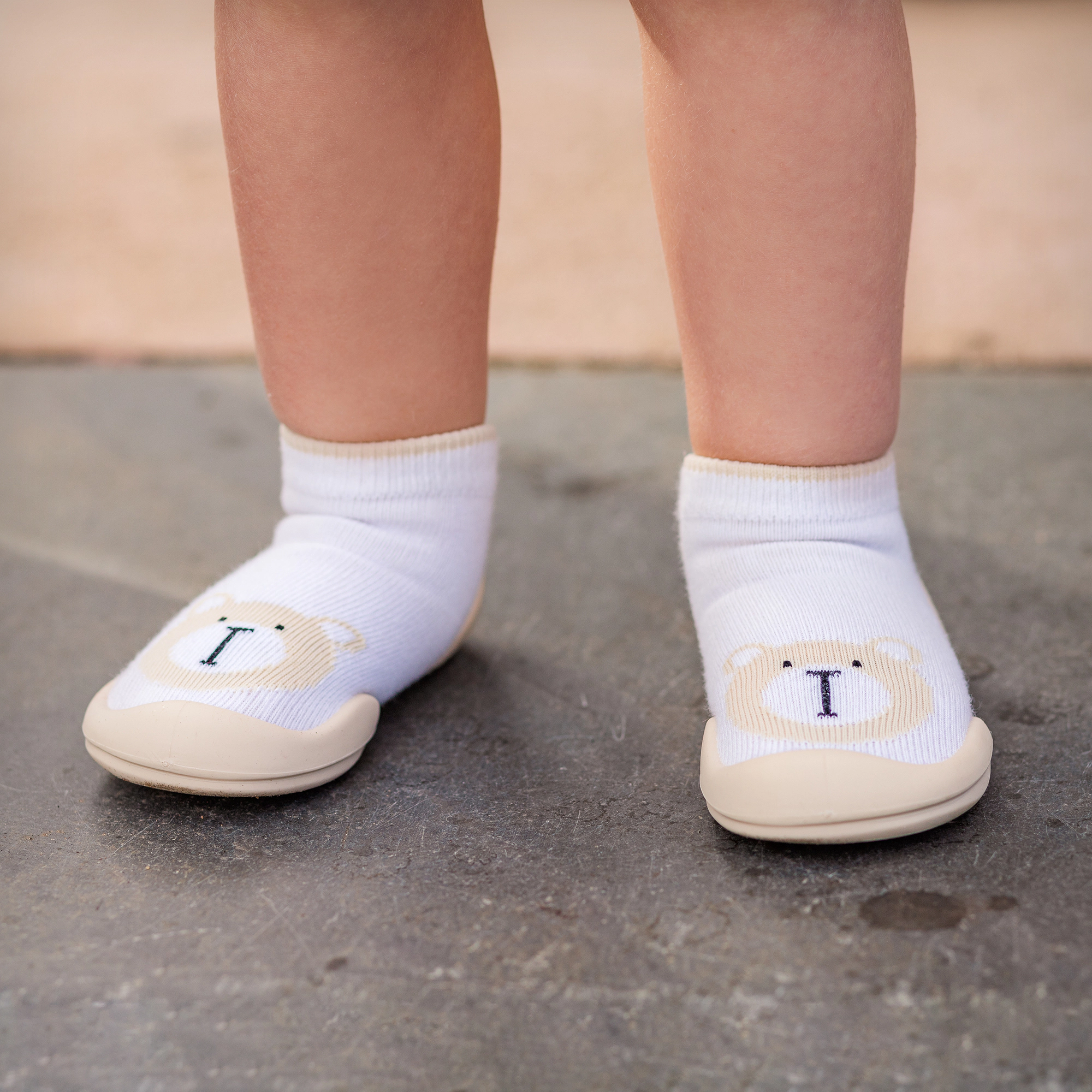 Komuello Toddler Girl Boy First Walk Sock Shoes Mini Bear