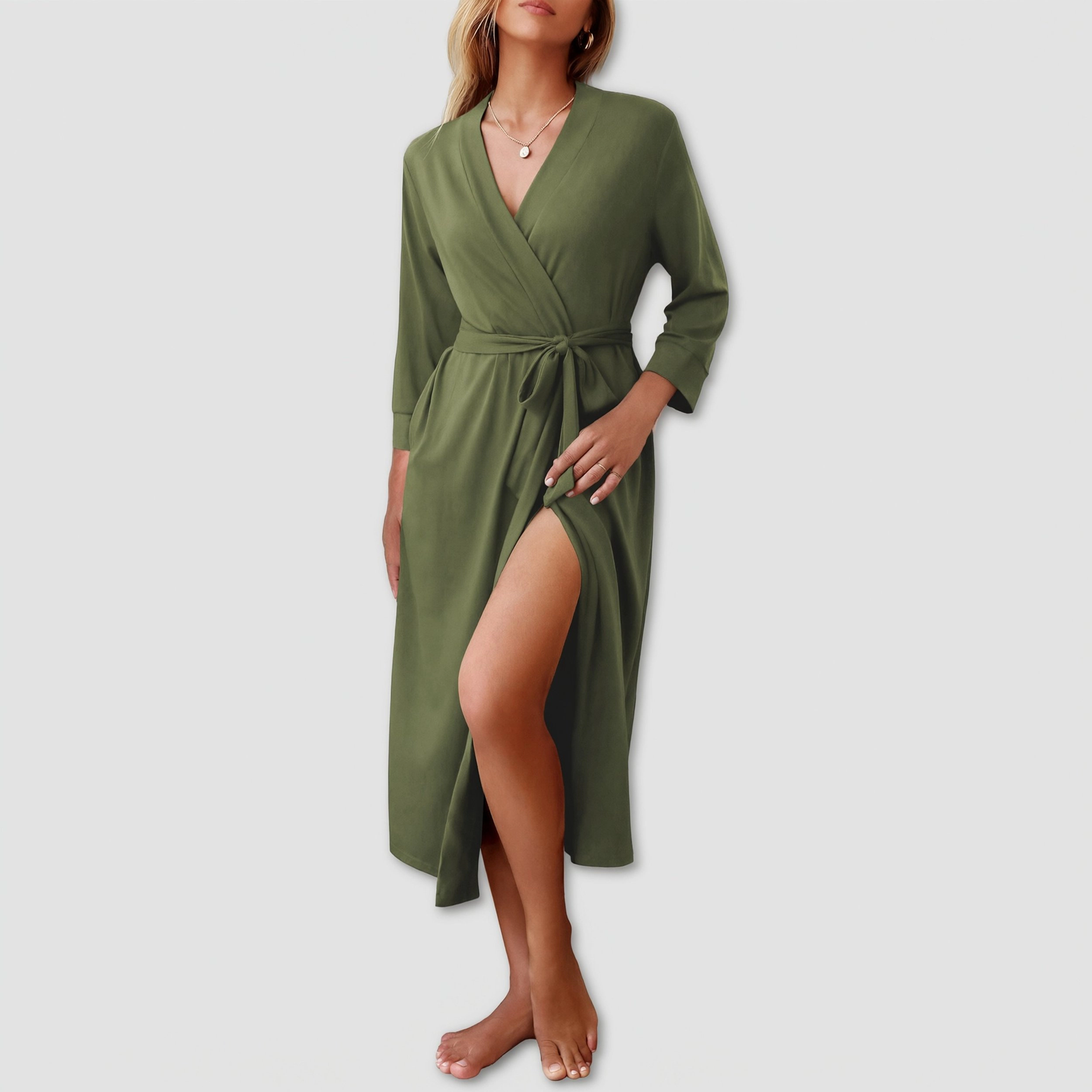 Ekouaer Women Robe Long Knit Bathrobe Lightweight Soft Summer kimono Robes Casual Loungewear